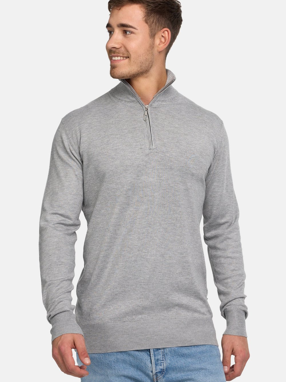 Indicode Strickpullover Herren Viskose grau, S