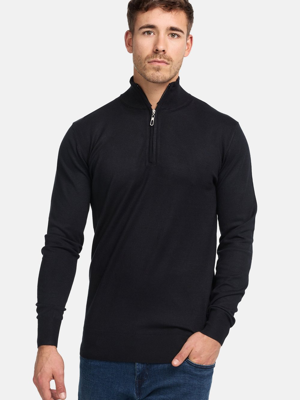 Indicode Strickpullover Herren Viskose schwarz, L