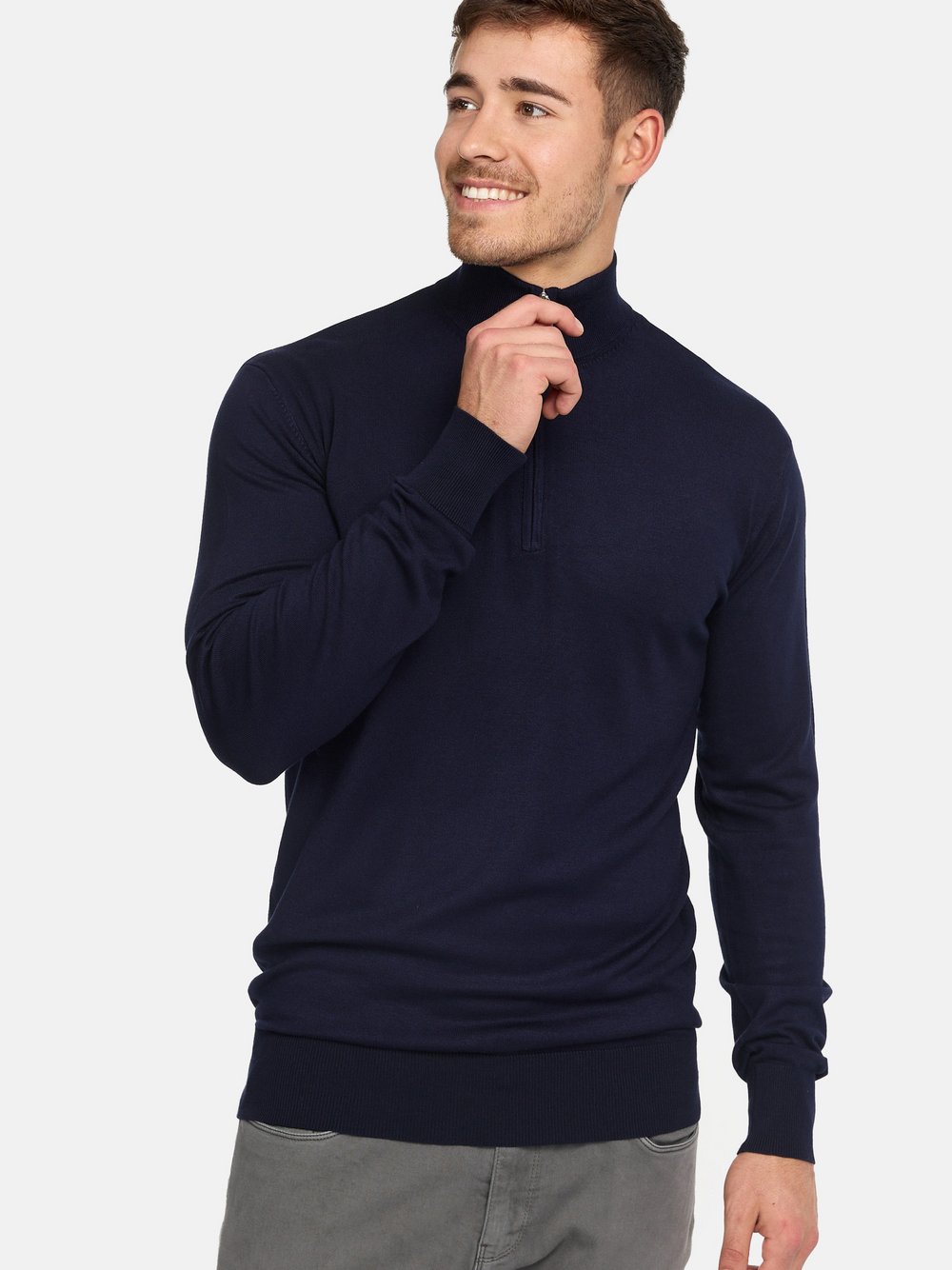 Jeff Strickpullover Herren Viskose blau, M