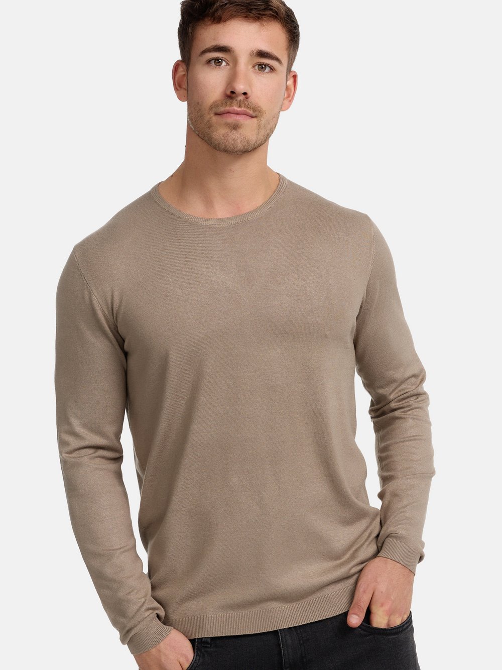 Jeff Strickpullover Herren Viskose beige, S