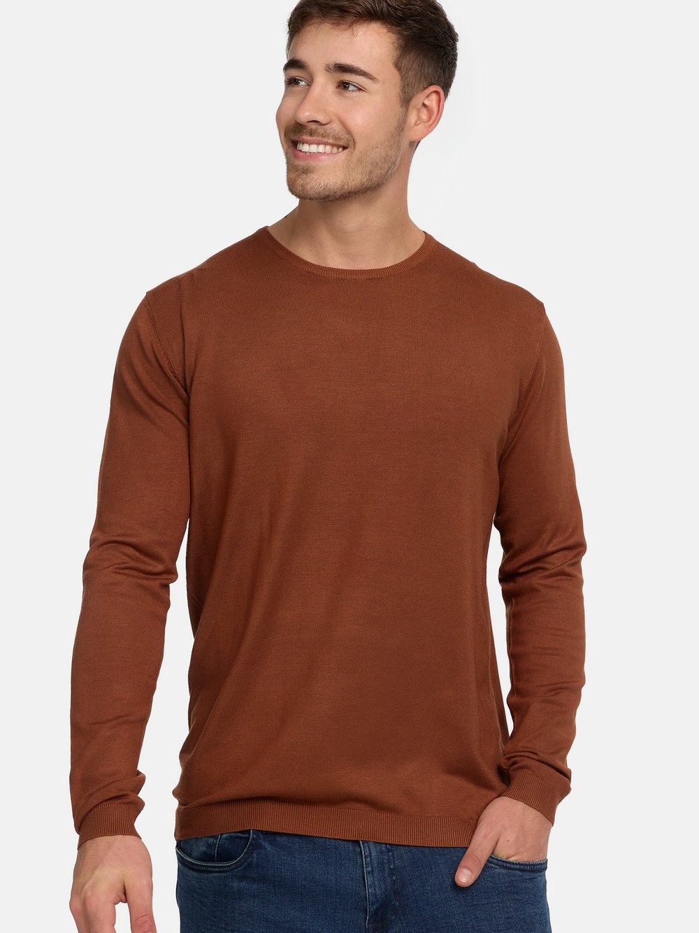 Jeff Strickpullover Herren Viskose braun, S