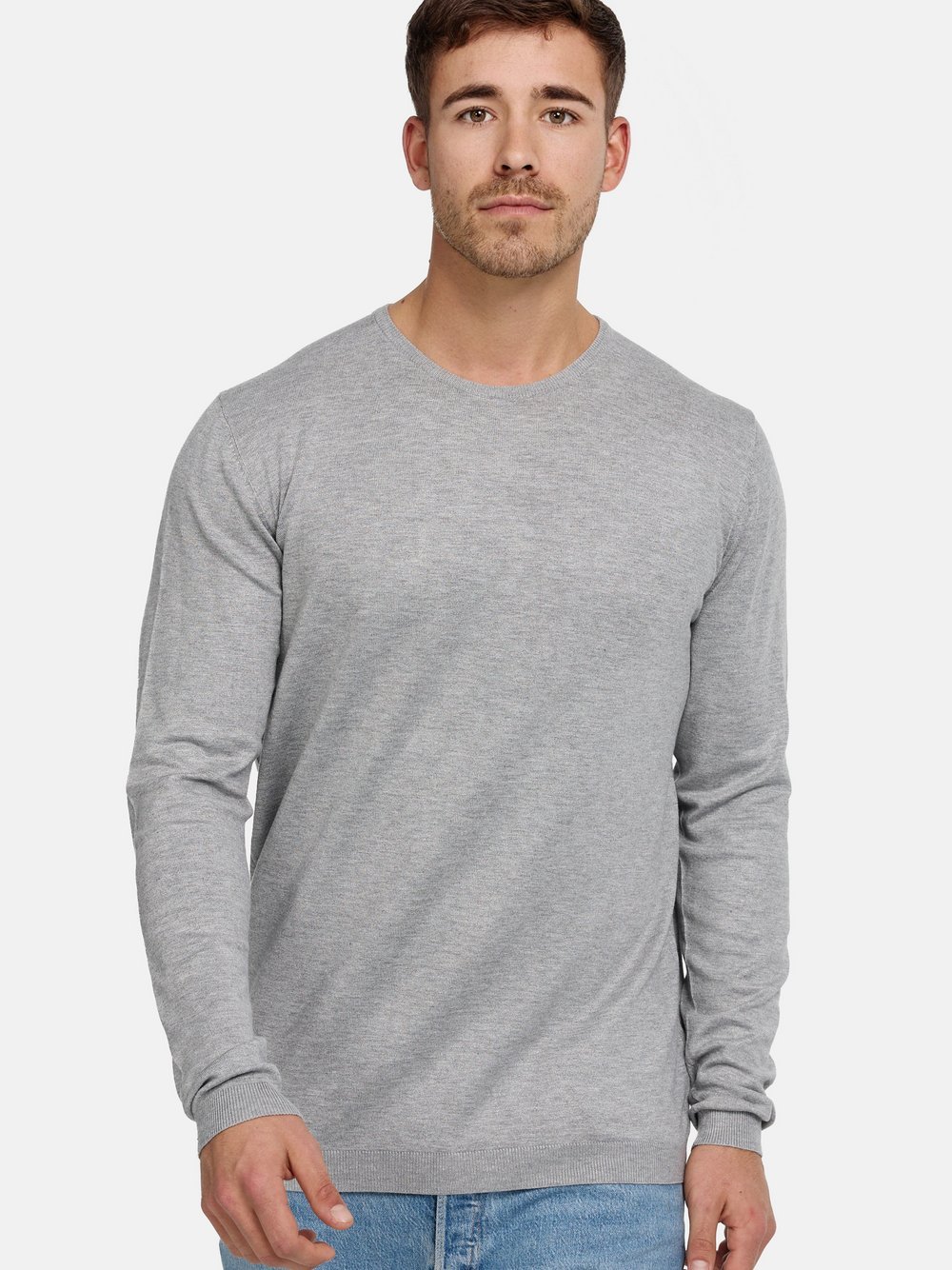 Jeff Strickpullover Herren Viskose grau, XXL