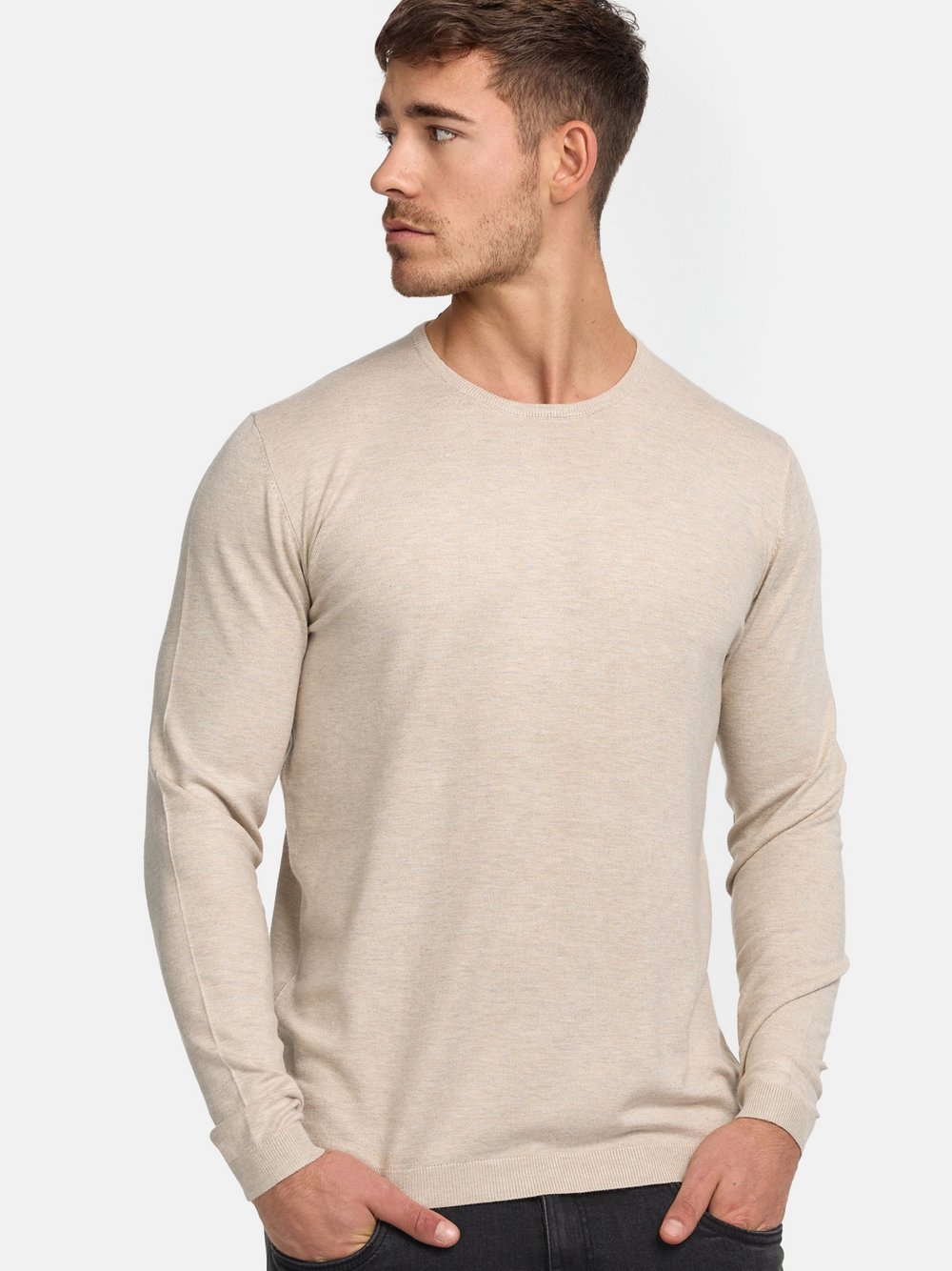 Jeff Strickpullover Herren Viskose beige, S