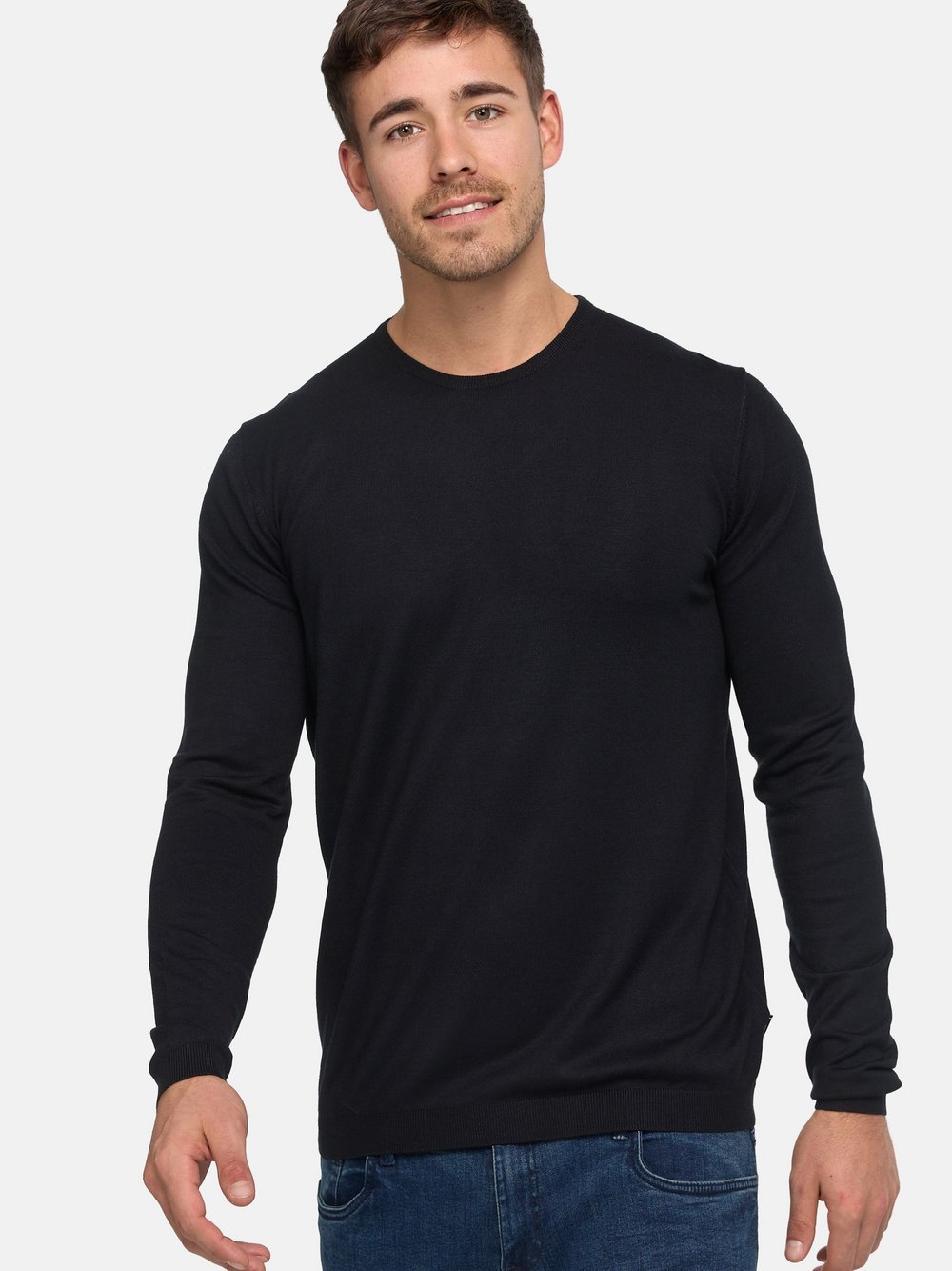 Jeff Strickpullover Herren Viskose schwarz, S