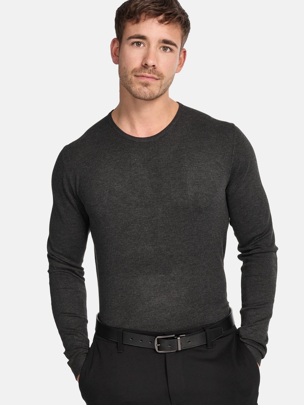 Jeff Strickpullover Herren Viskose grau, M