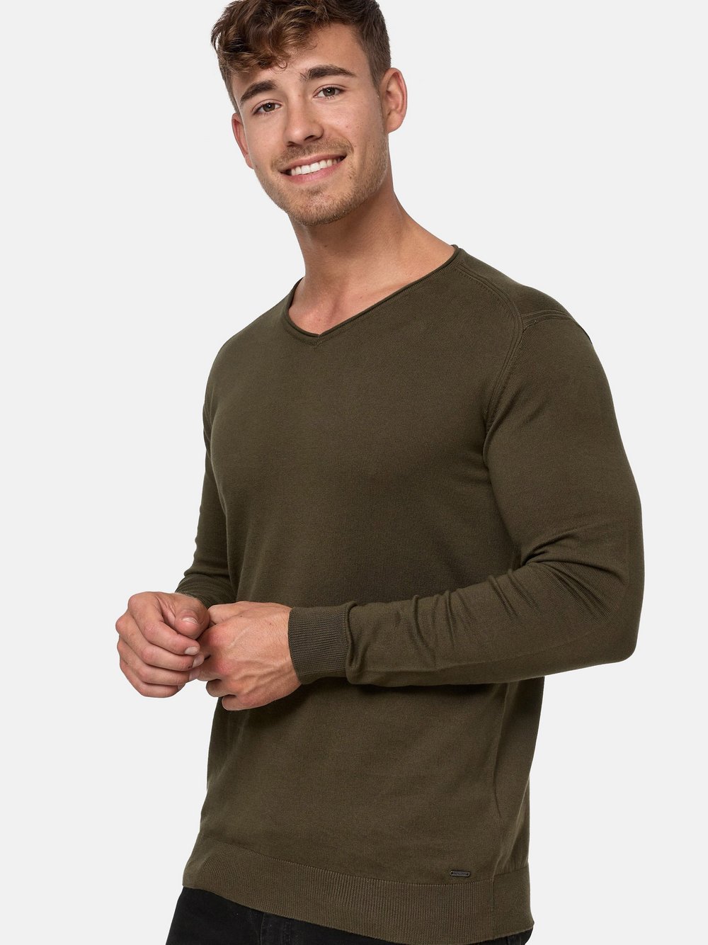 Indicode Strickpullover Herren Feinstrick grün, XL