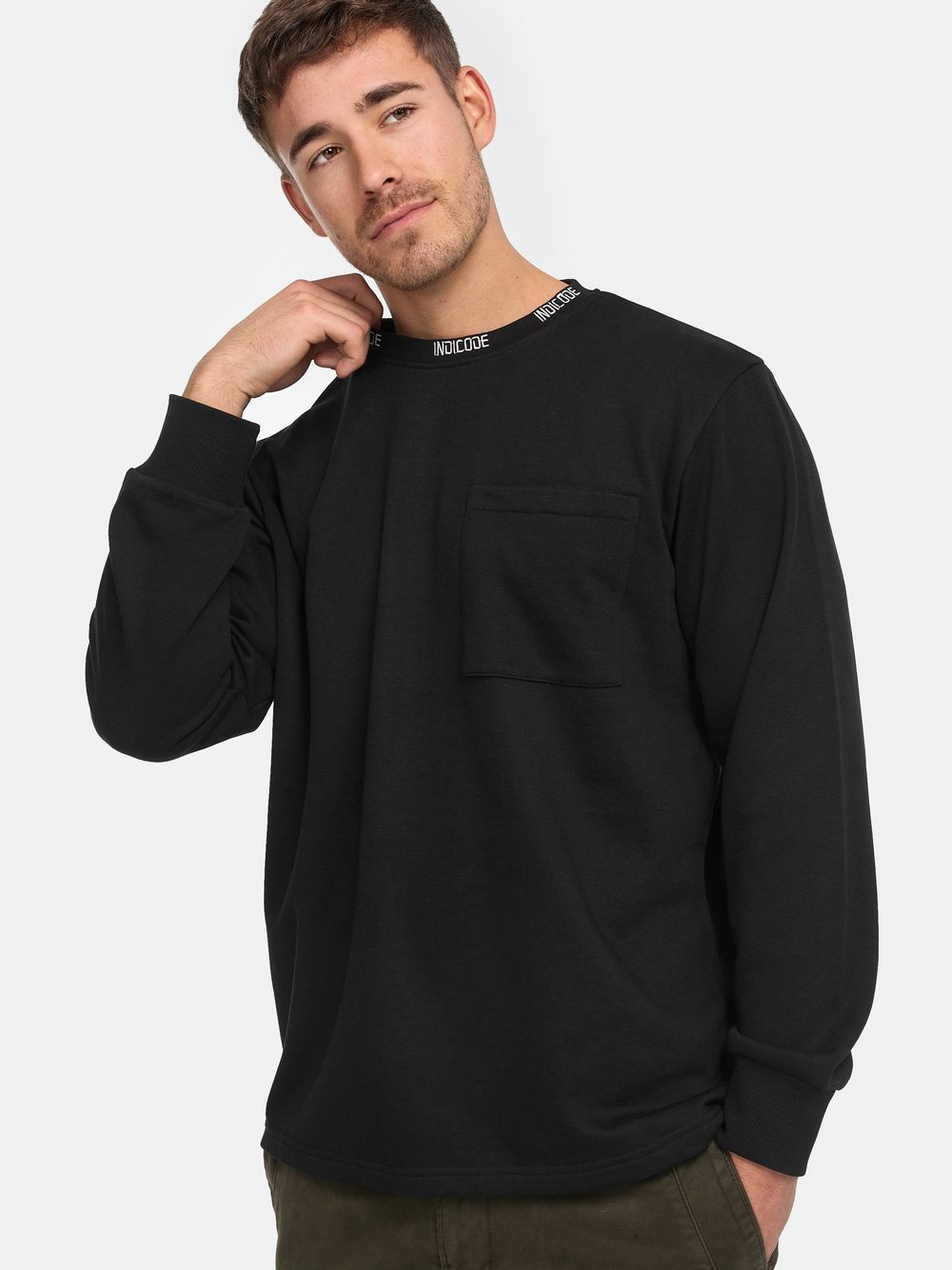 Indicode Sweatshirt Herren Baumwolle schwarz, XXL