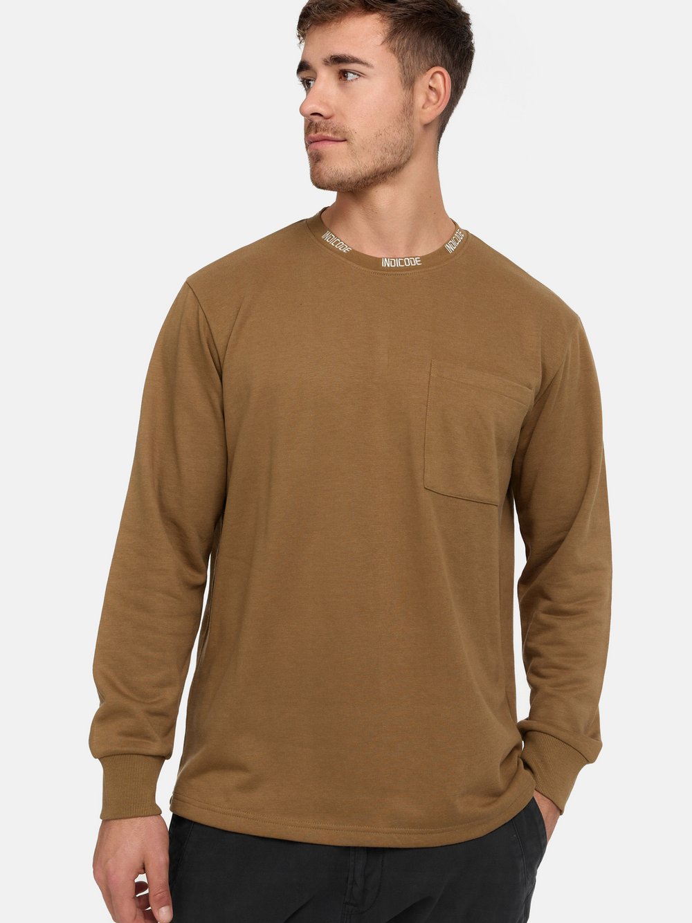 Indicode Sweatshirt Herren Baumwolle braun, S