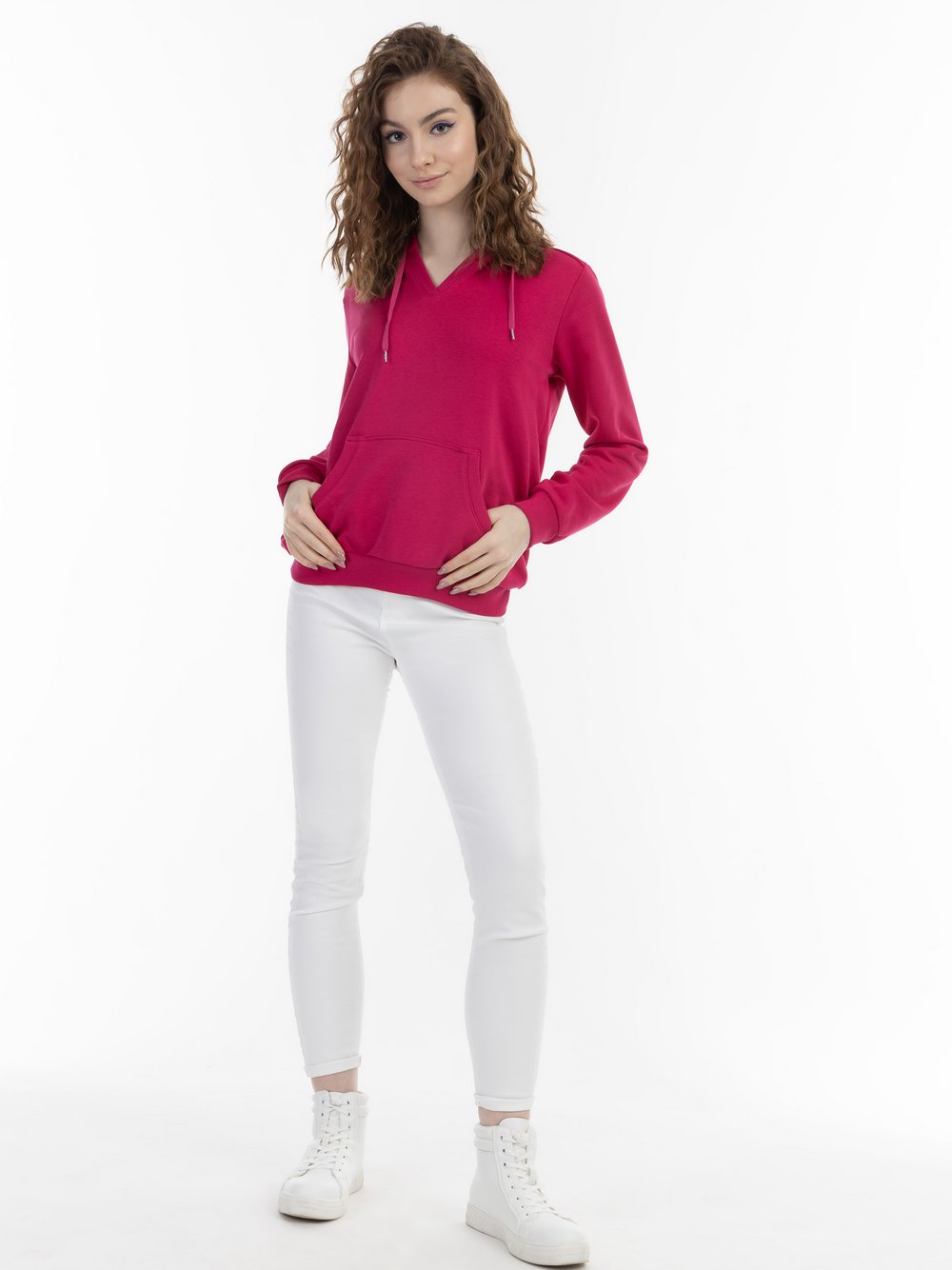 MyMo Kapuzenpullover Damen Baumwolle pink, S