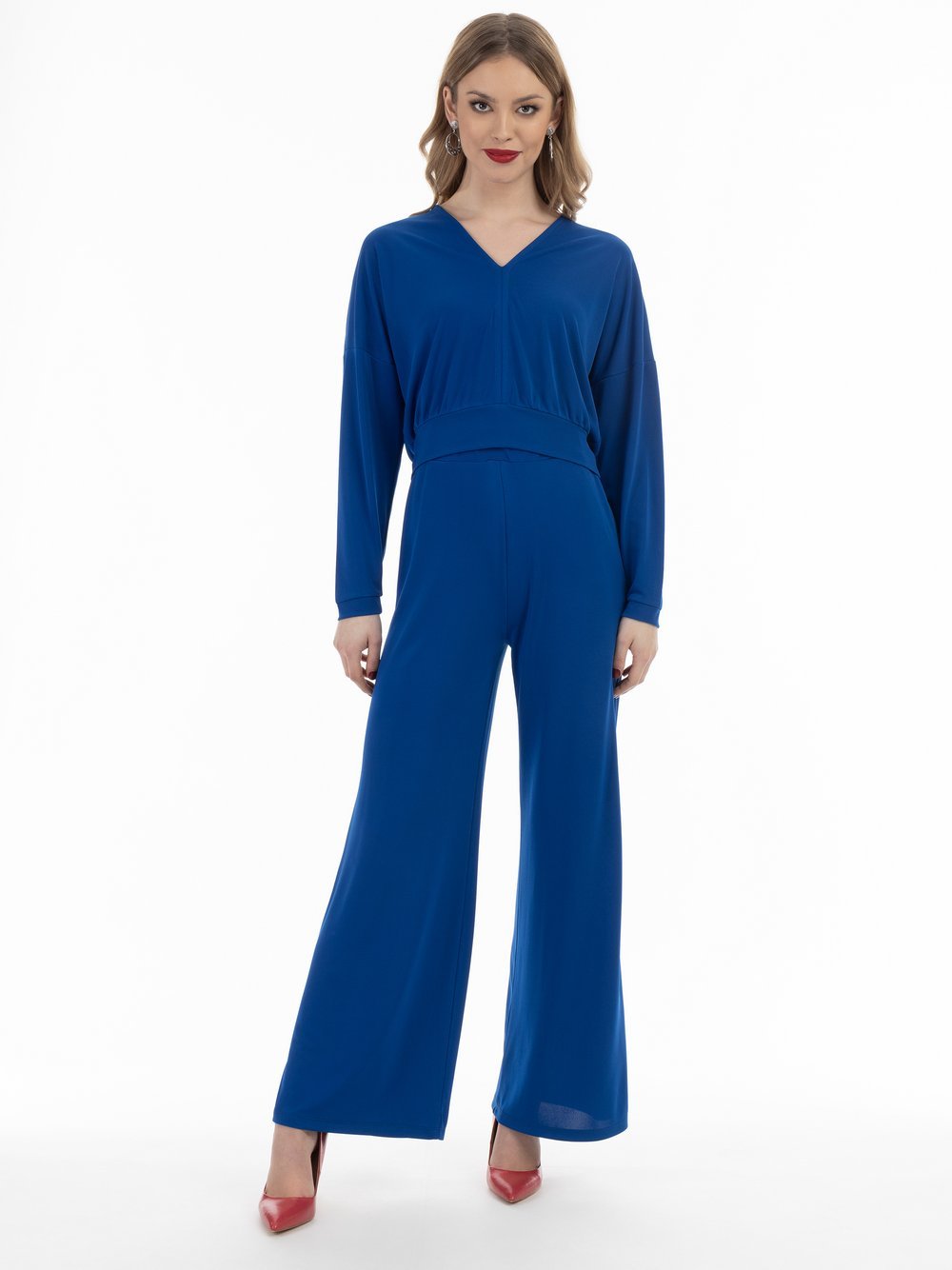 Faina Cropped Langarm-Shirt Damen blau, XS