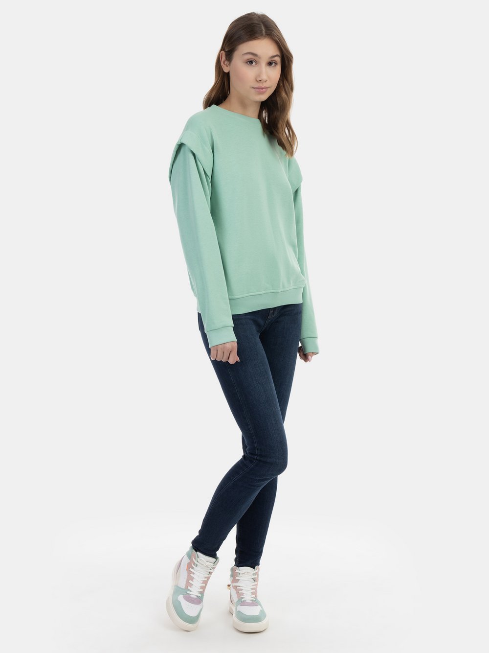 MyMo Sweatpullover Damen Baumwolle grün, M