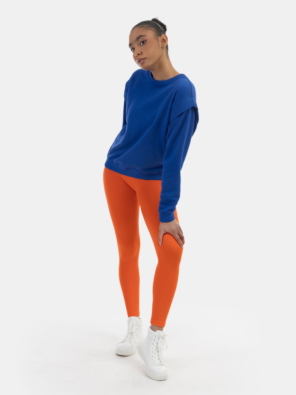 MyMo Sweatpullover Damen Baumwolle blau, S