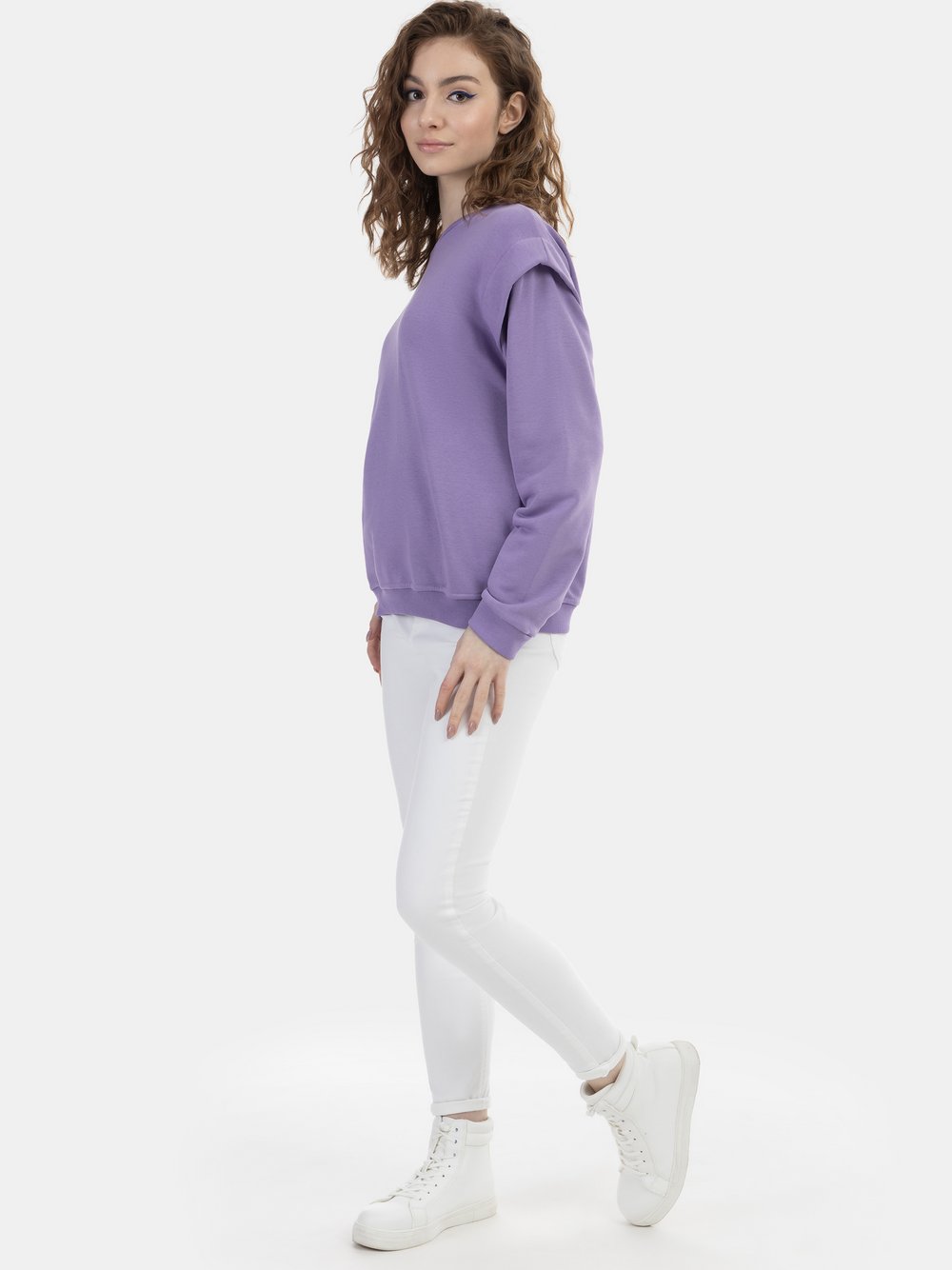 MyMo Sweatpullover Damen Baumwolle lila, S