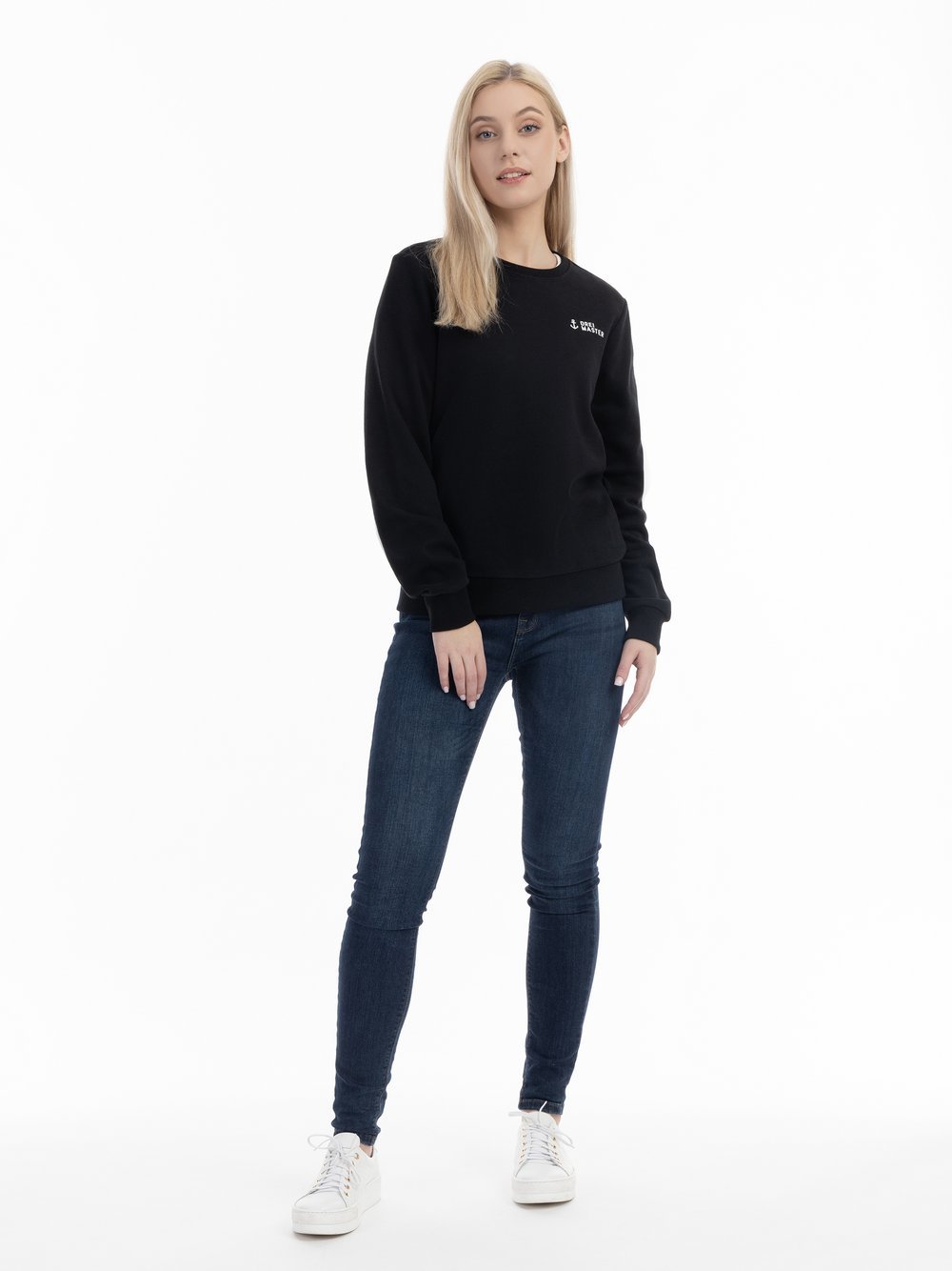 Dreimaster Sweatshirt Damen Baumwolle schwarz, XS