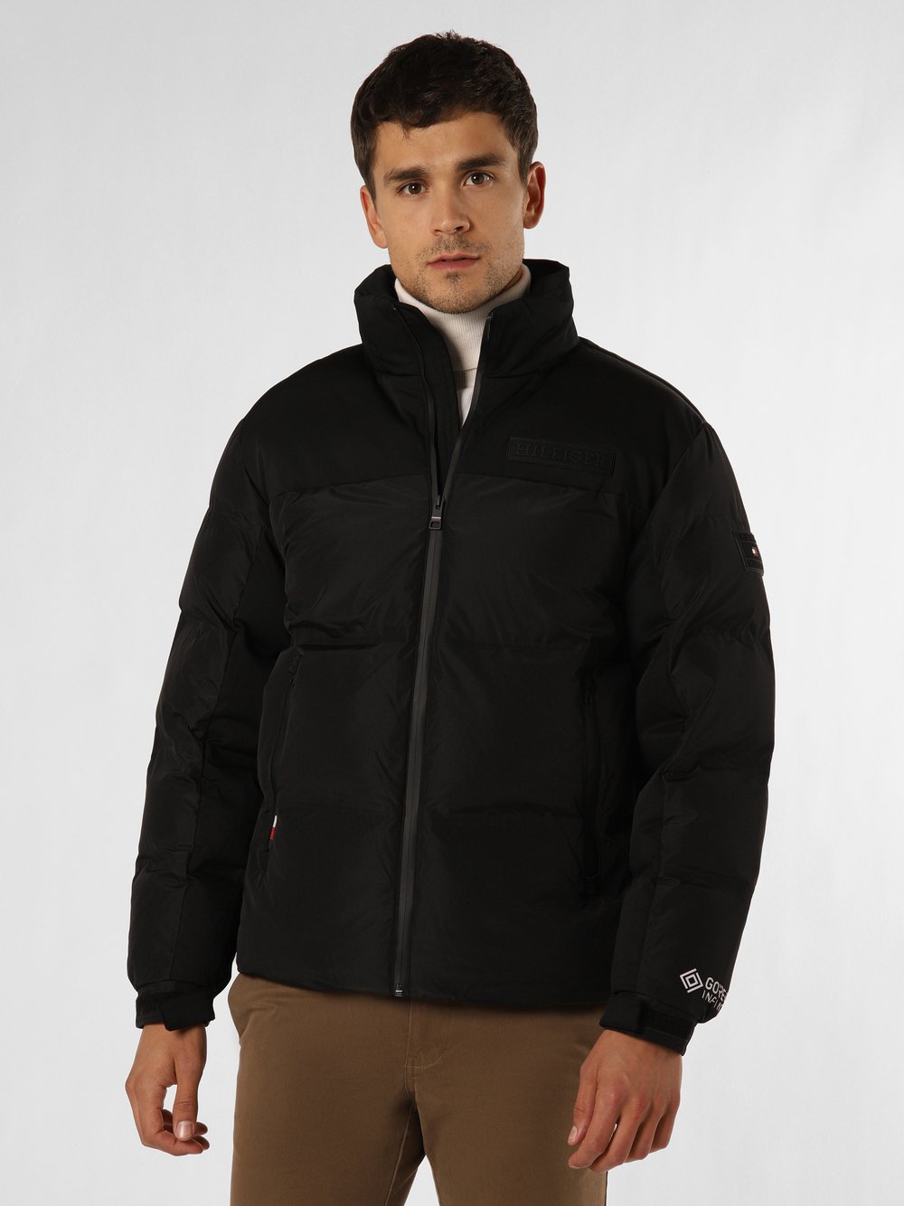 Tommy Hilfiger Męska kurtka funkcyjna Mężczyźni Sztuczne włókno czarny jednolity, XL