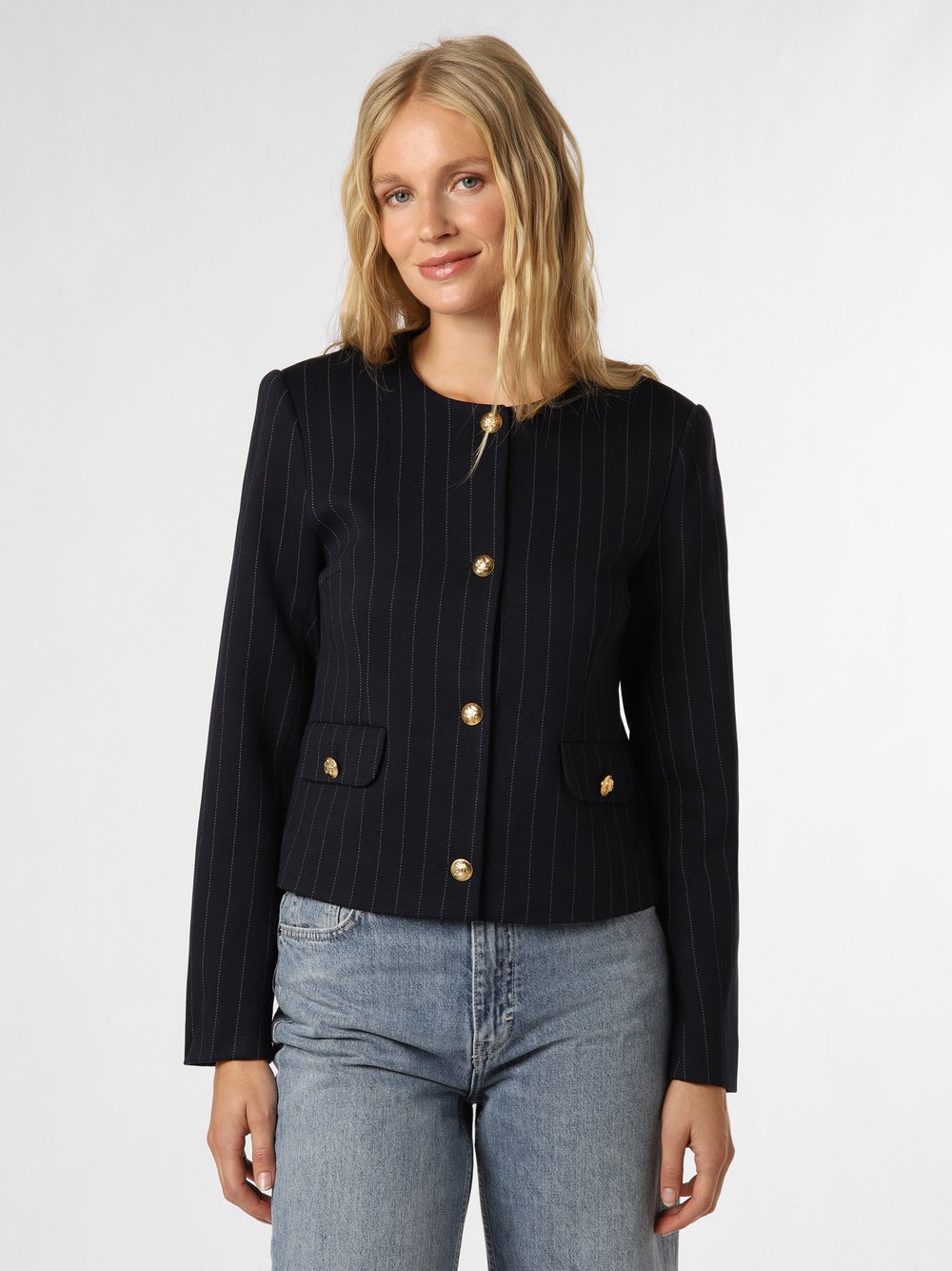 Designers Remix Blazer Damen blau gestreift, 42