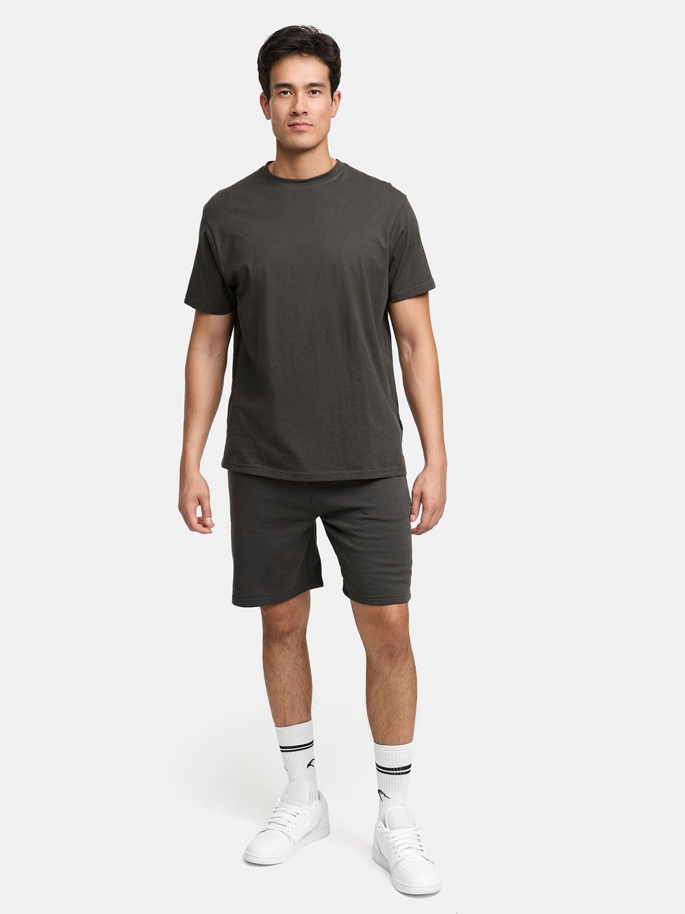 Indicode Shorts & Shirt Set Herren Baumwolle grau, M