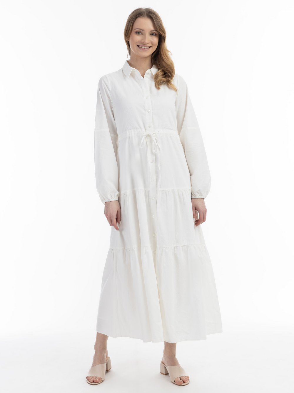 Usha Maxikleid aus Baumwolle Damen weiß, L