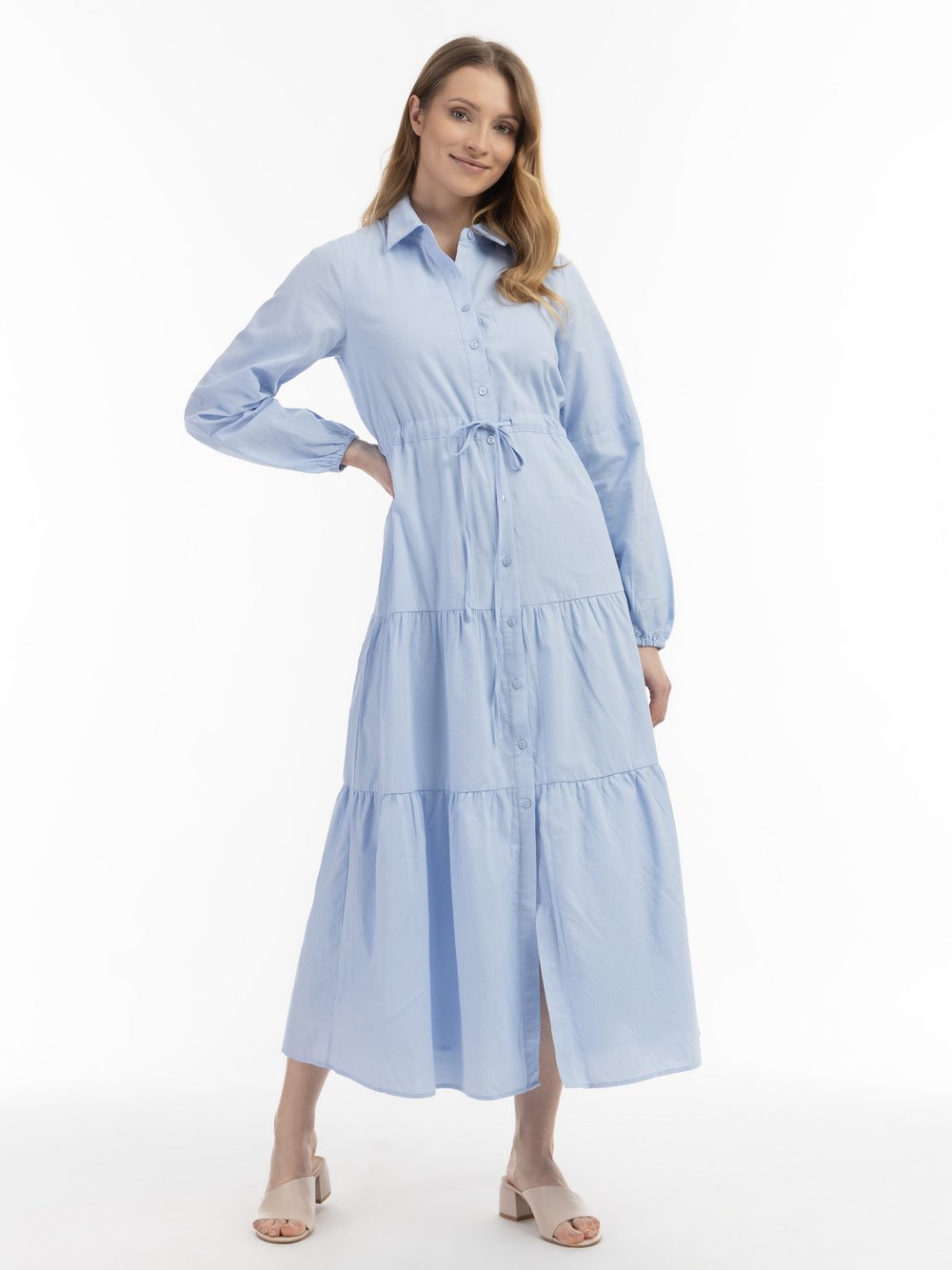 Usha Maxikleid aus Baumwolle Damen blau, XXL