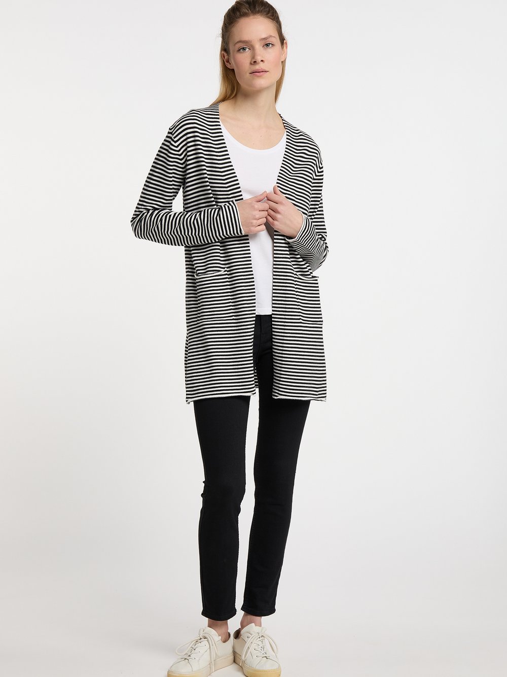 Dreimaster Cardigan Damen Viskose mehrfarbig gestreift, XS/S