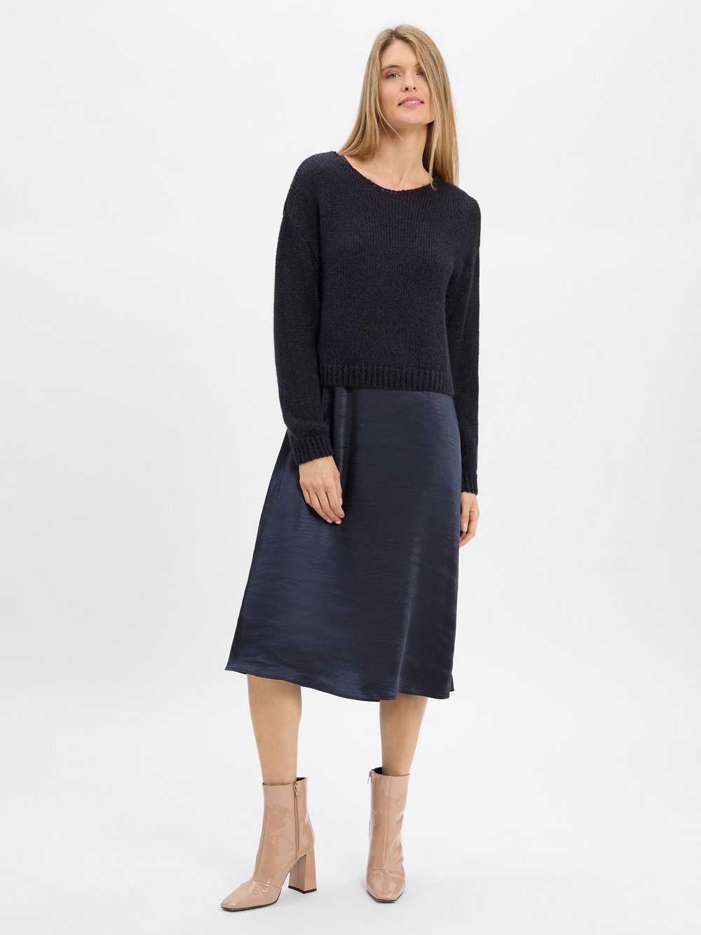 Robe Légère 3-in-1 Kleid mit Mohair-Anteil Damen Grobstrick blau, 36