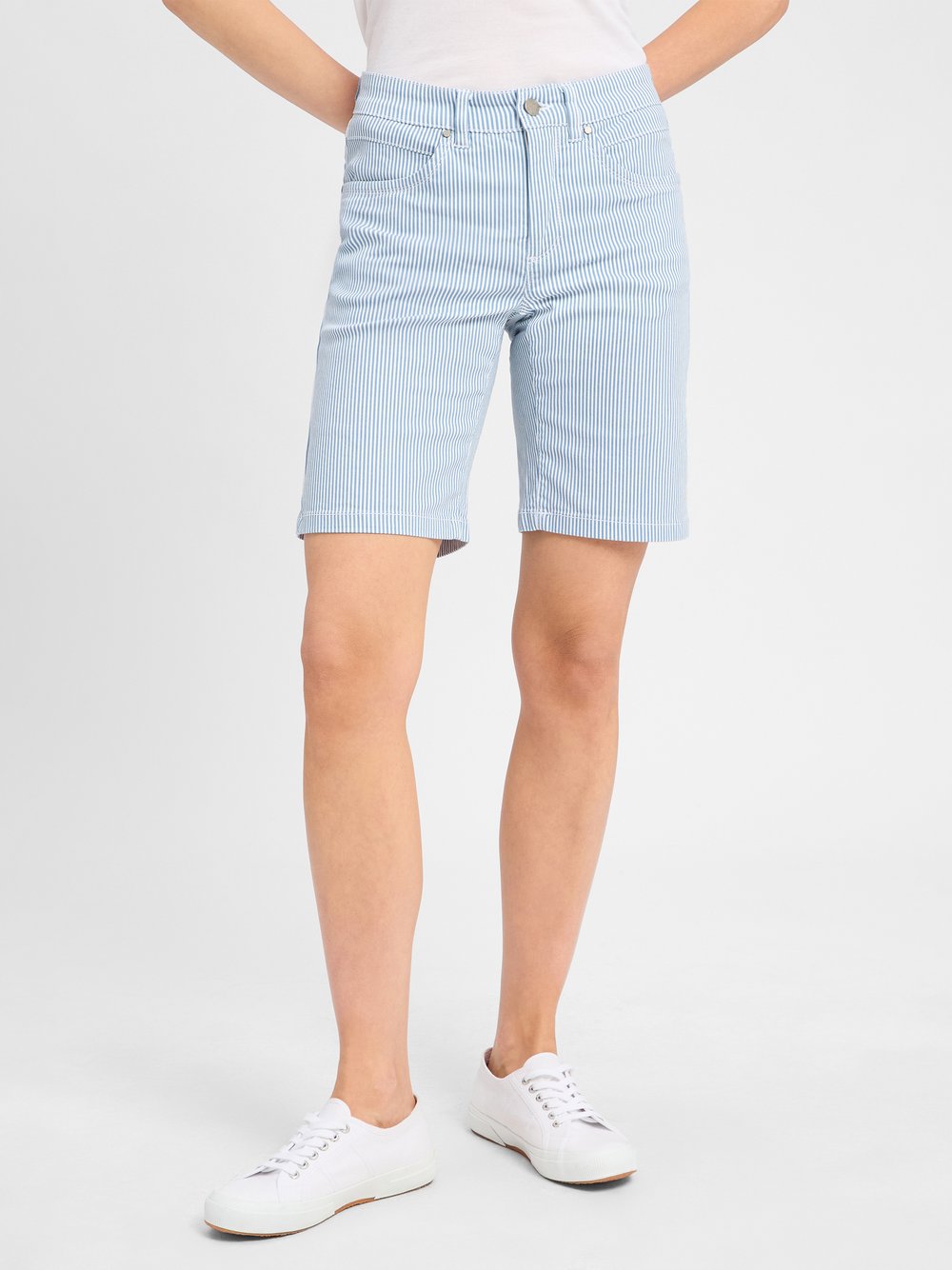 VG Shorts Damen Baumwolle blau gestreift, 40