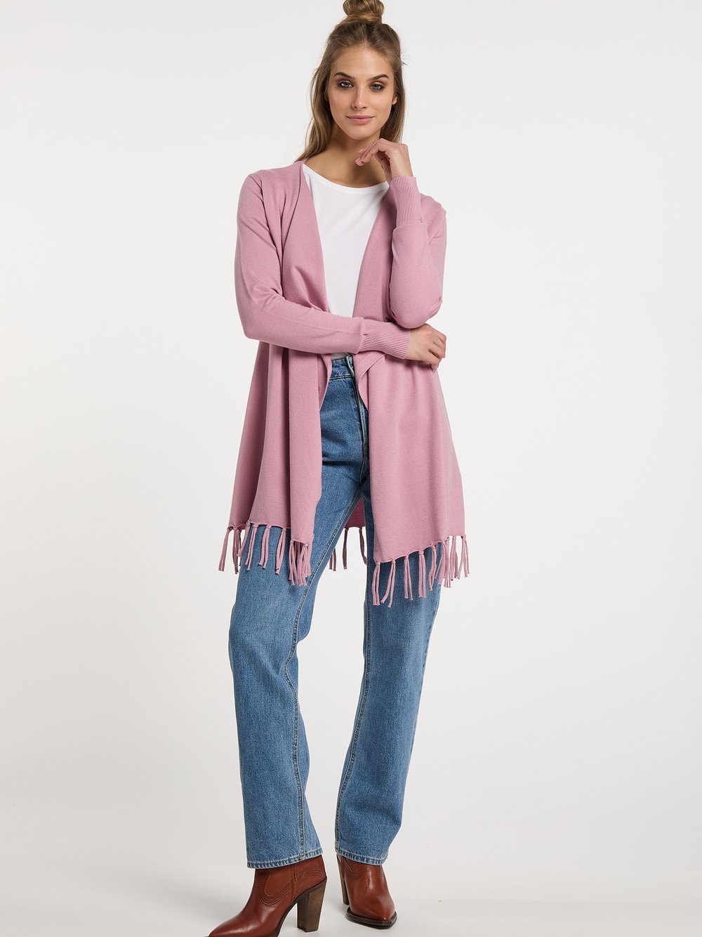 Usha Strick Cardigan Damen Polyamid rosa, XS/S