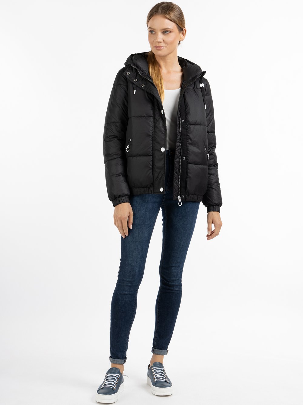 Dreimaster Jacke mit Wattierung Damen schwarz, M