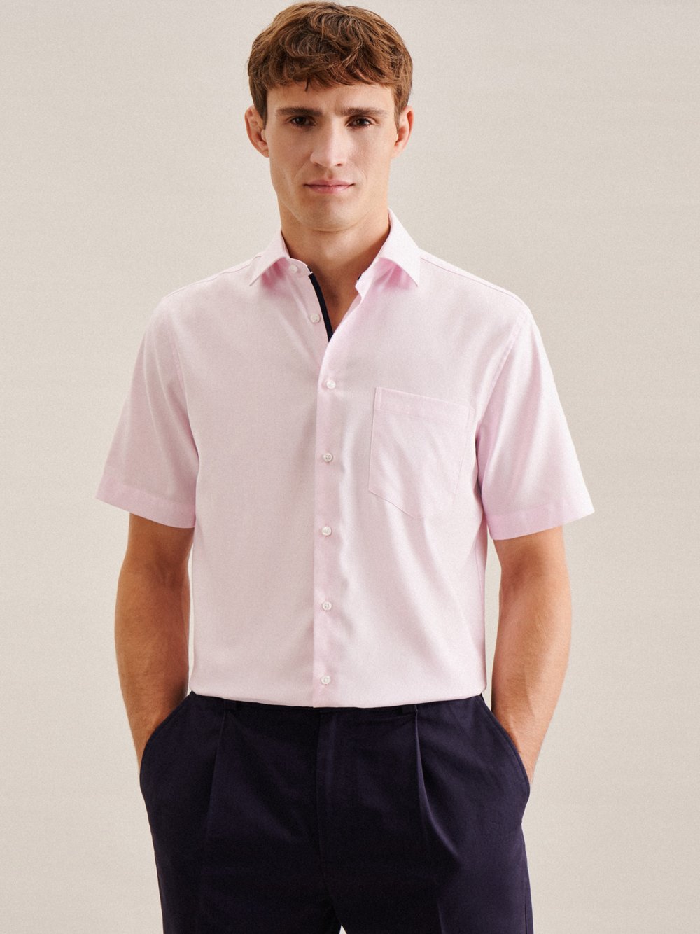 Seidensticker Business Hemd Herren Regular Fit Baumwolle rosa, 46