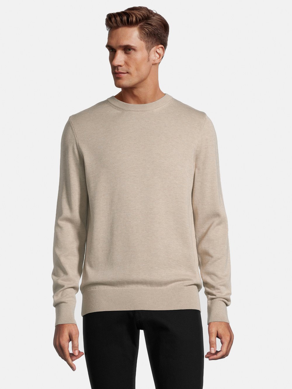 Steffen Klein Pullover Herren Baumwolle beige, XXL