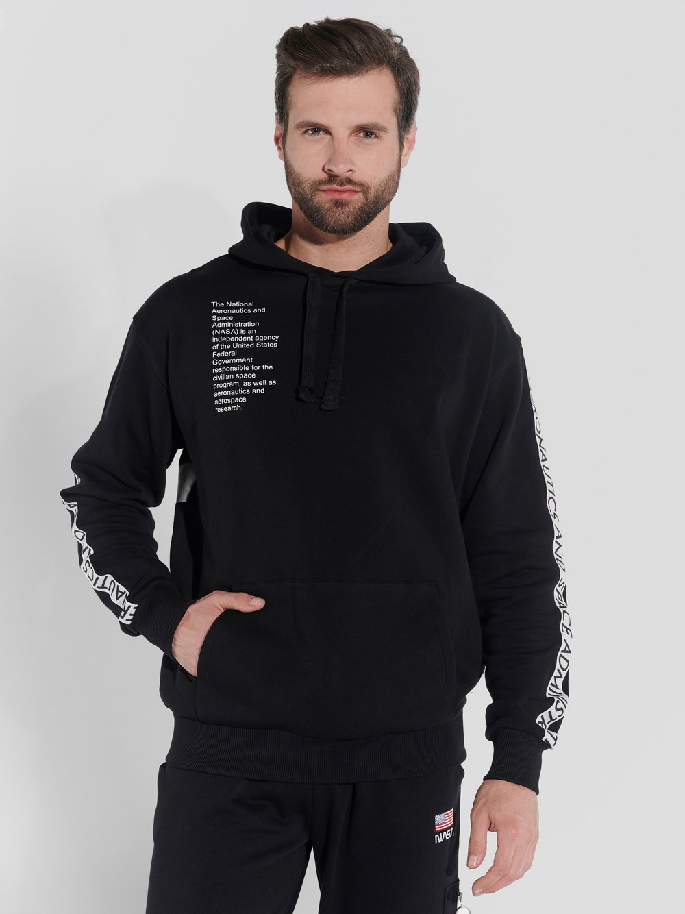 Course Hoodie Herren Baumwolle mehrfarbig bedruckt, M