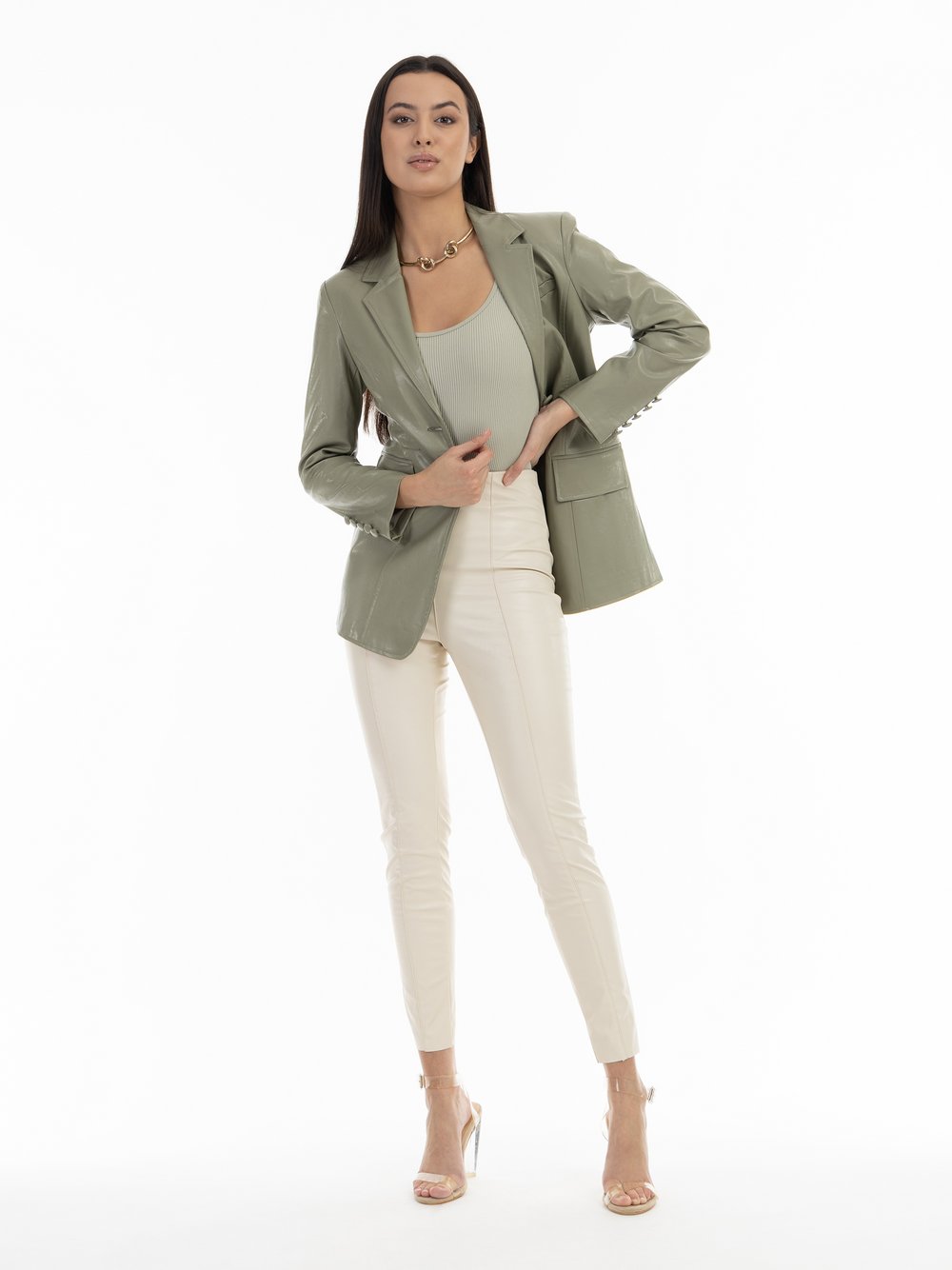 Faina Blazer aus Kunstleder Damen Viskose mehrfarbig, S