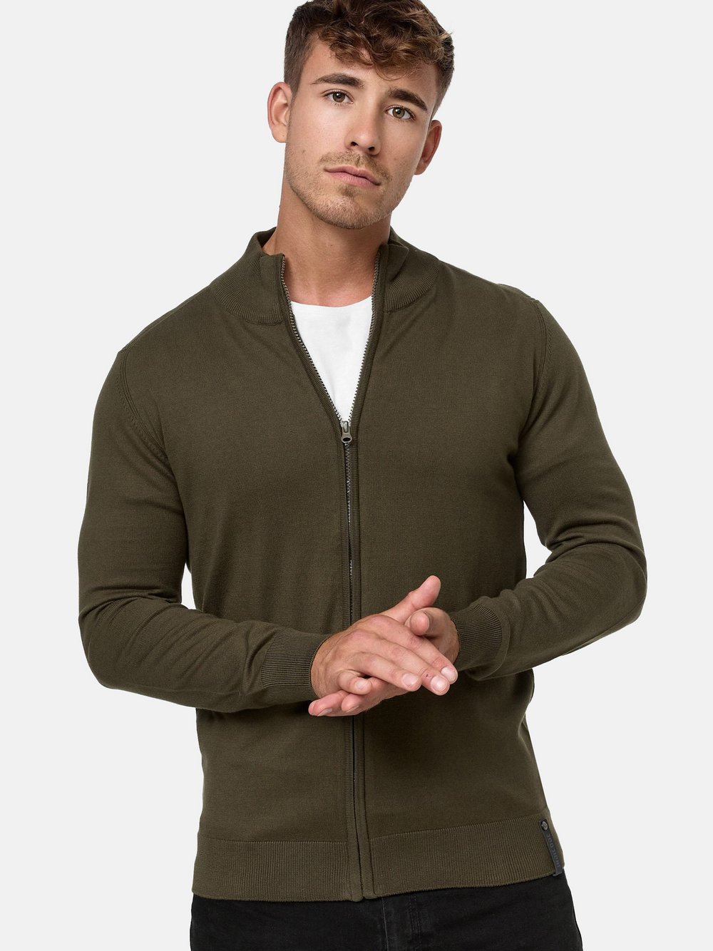 Indicode Strickjacke Herren Jersey grün, L