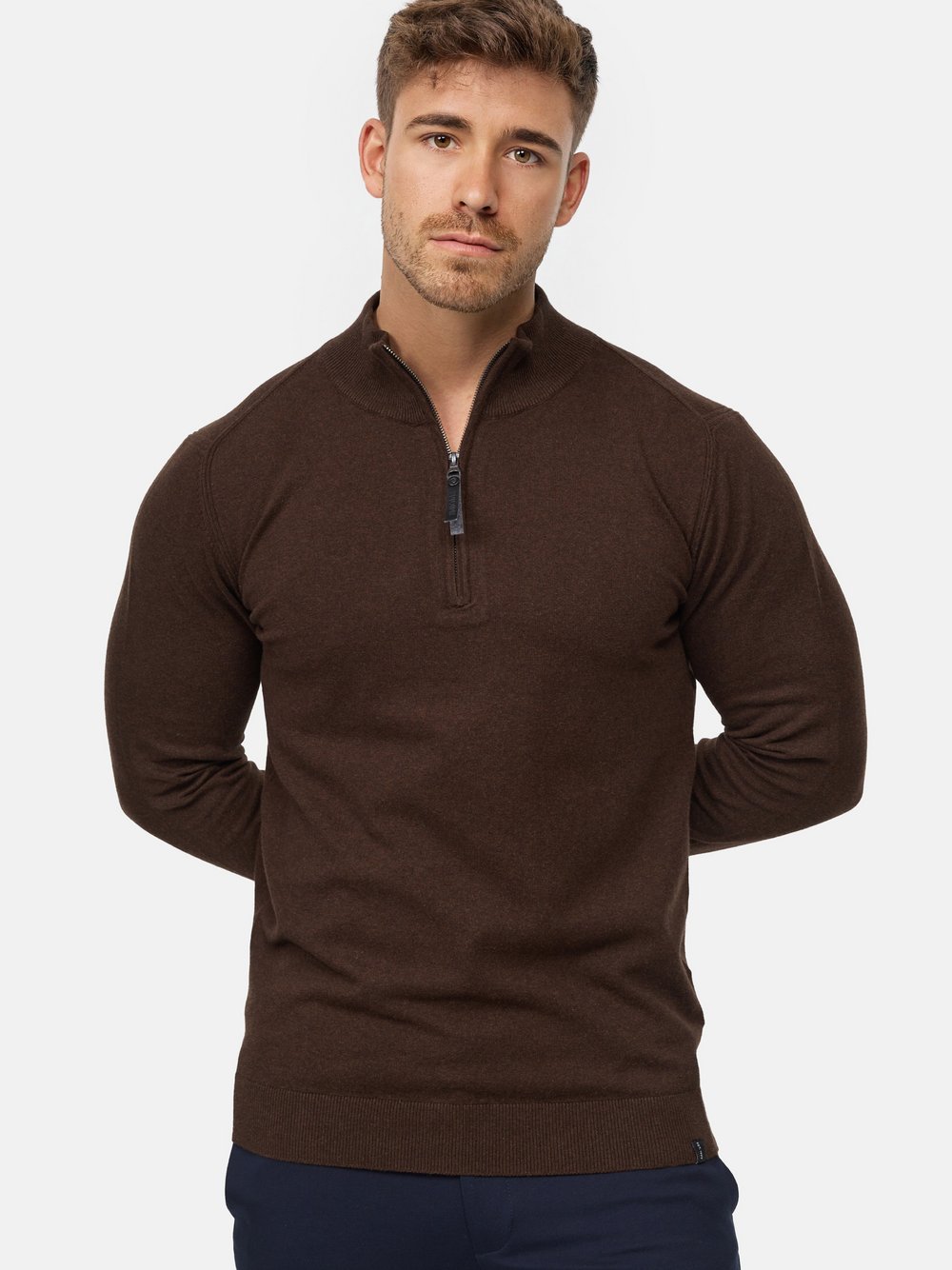 Indicode Strickpullover Herren Jersey braun, S