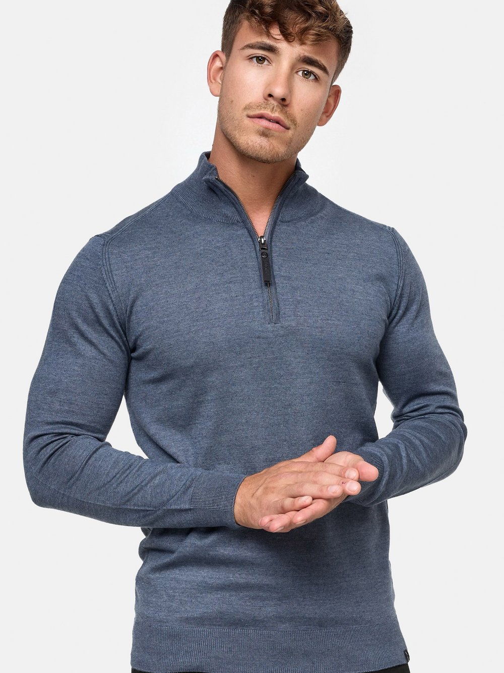 Indicode Strickpullover Herren Jersey blau, XL