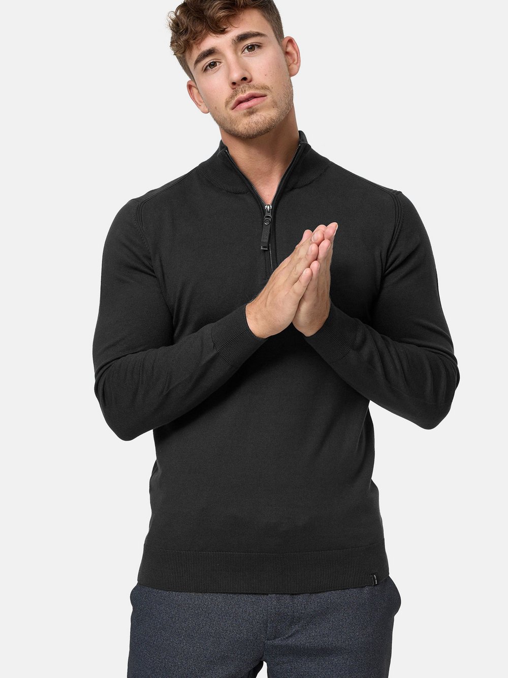 Indicode Strickpullover Herren Jersey schwarz, S