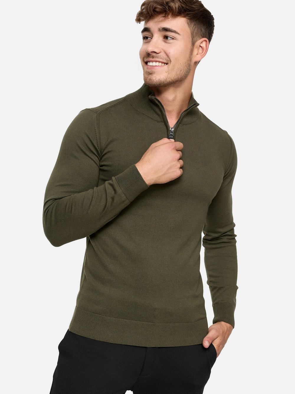 Indicode Strickpullover Herren Jersey grün, M