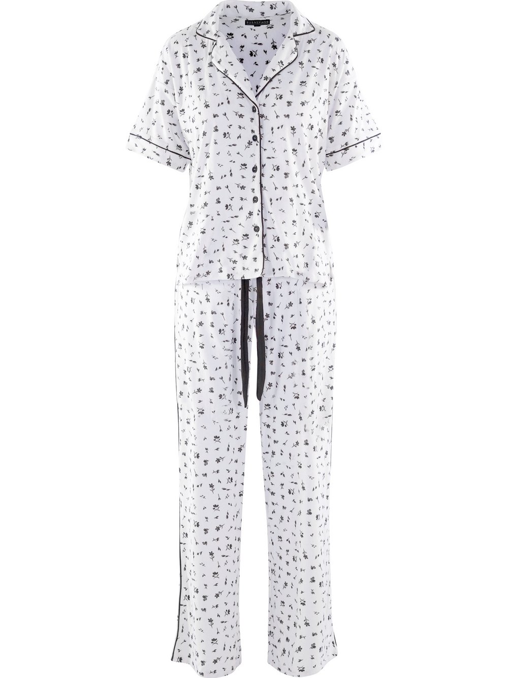 PJ Salvage Pyjama  Damen Jersey weiß gemustert, M