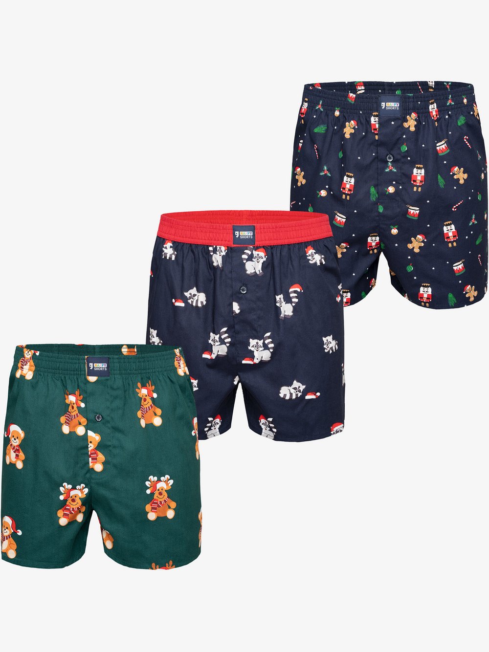 HAPPY SHORTS Boxer  Herren Baumwolle mehrfarbig bedruckt, S