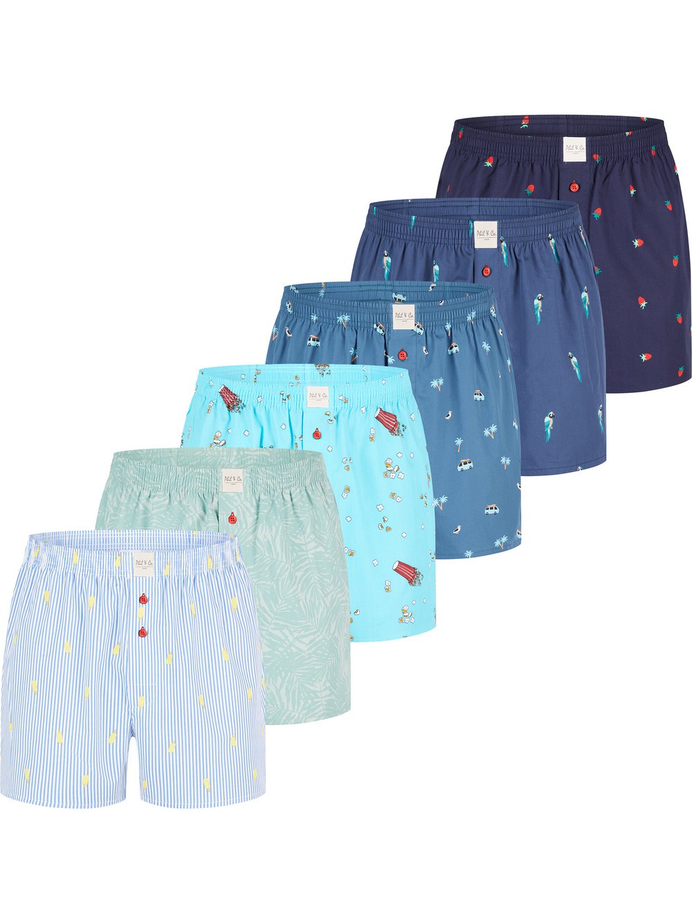 Phil & Co. Berlin Boxer  Herren Baumwolle mehrfarbig gemustert, M