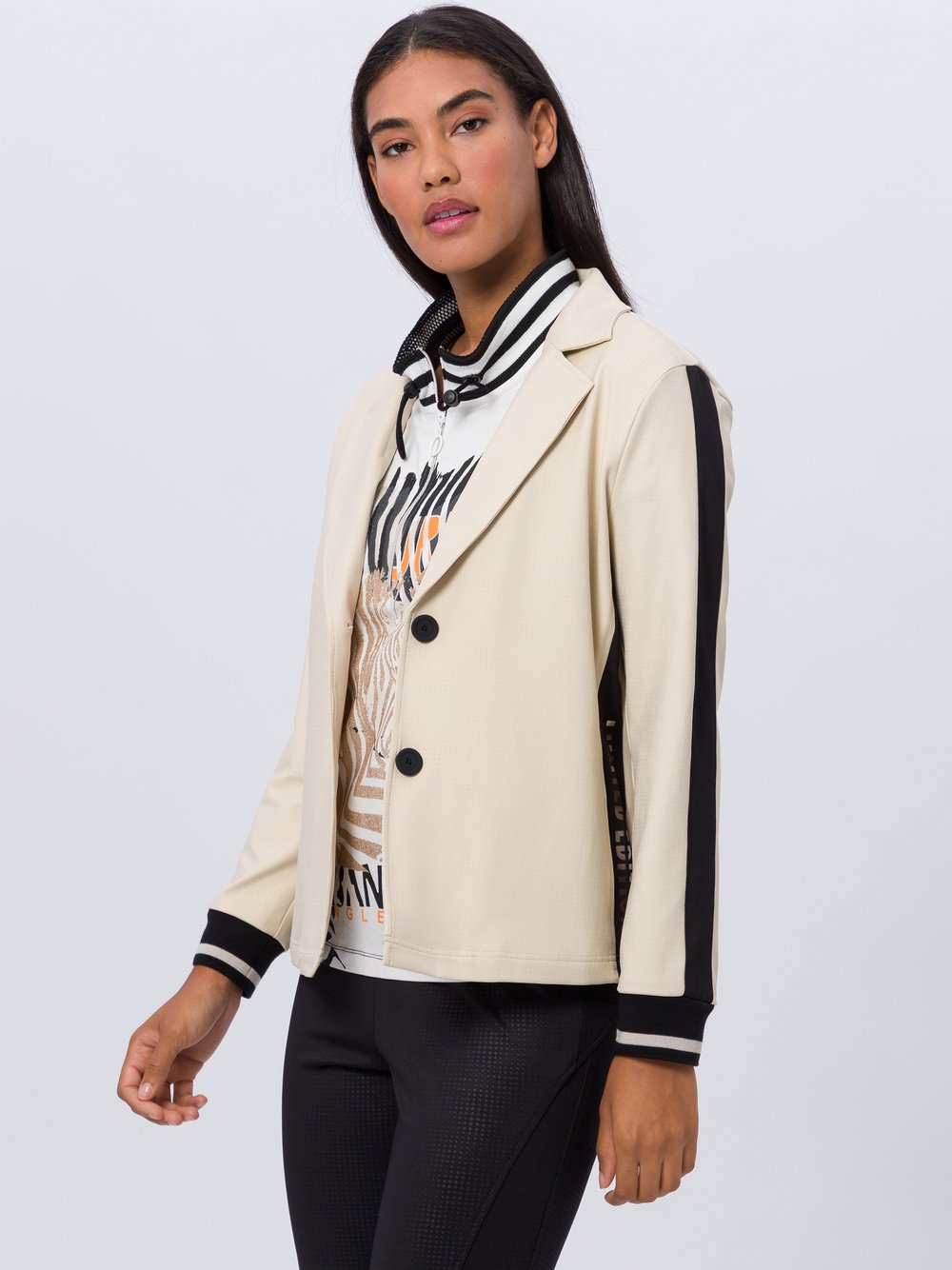 TUZZI Blazer Damen beige gemustert, 36