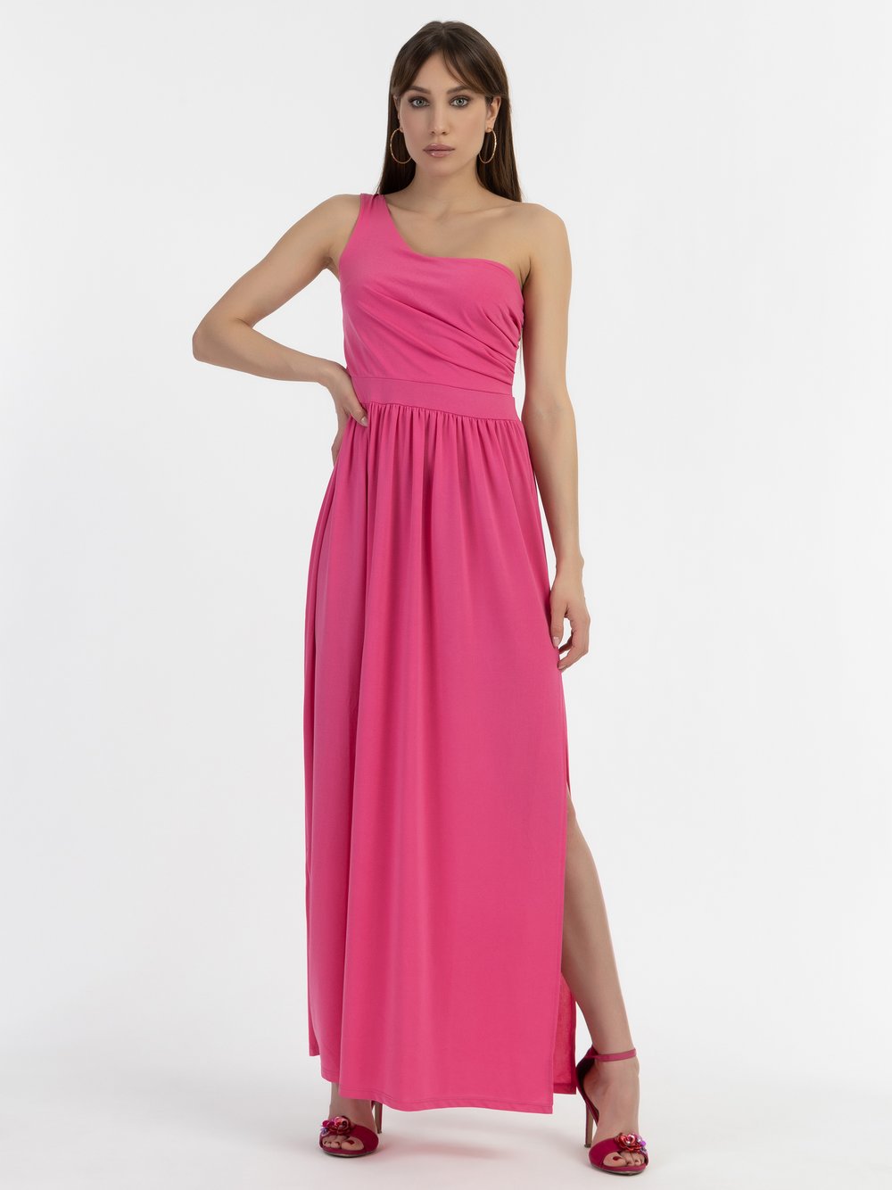 Faina One-Shoulder Maxikleid Damen rosa, M