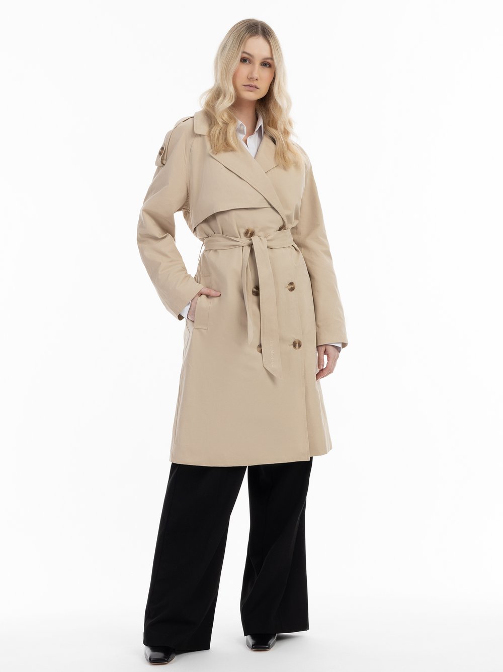 Dreimaster Klassischer Trenchcoat Damen beige, XXL