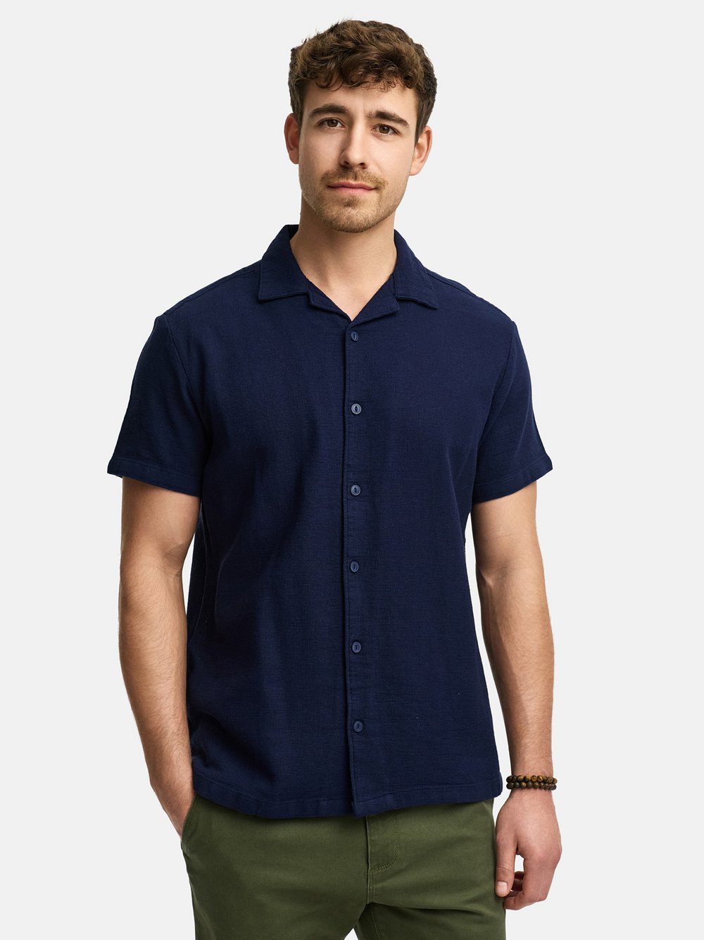 Indicode Hemd Kurzarm Herren Regular Fit blau, S