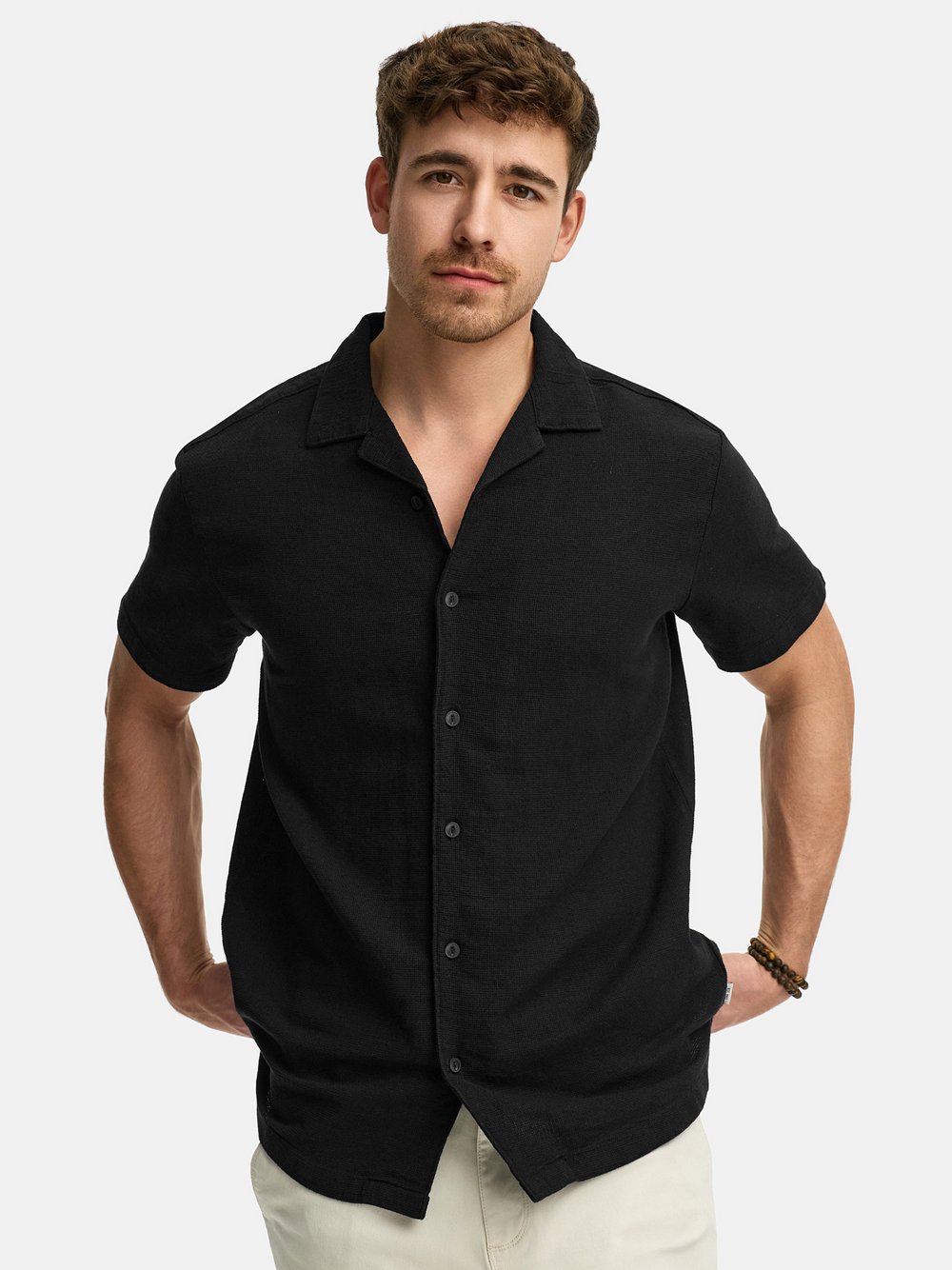 Indicode Hemd Kurzarm Herren Regular Fit schwarz, L