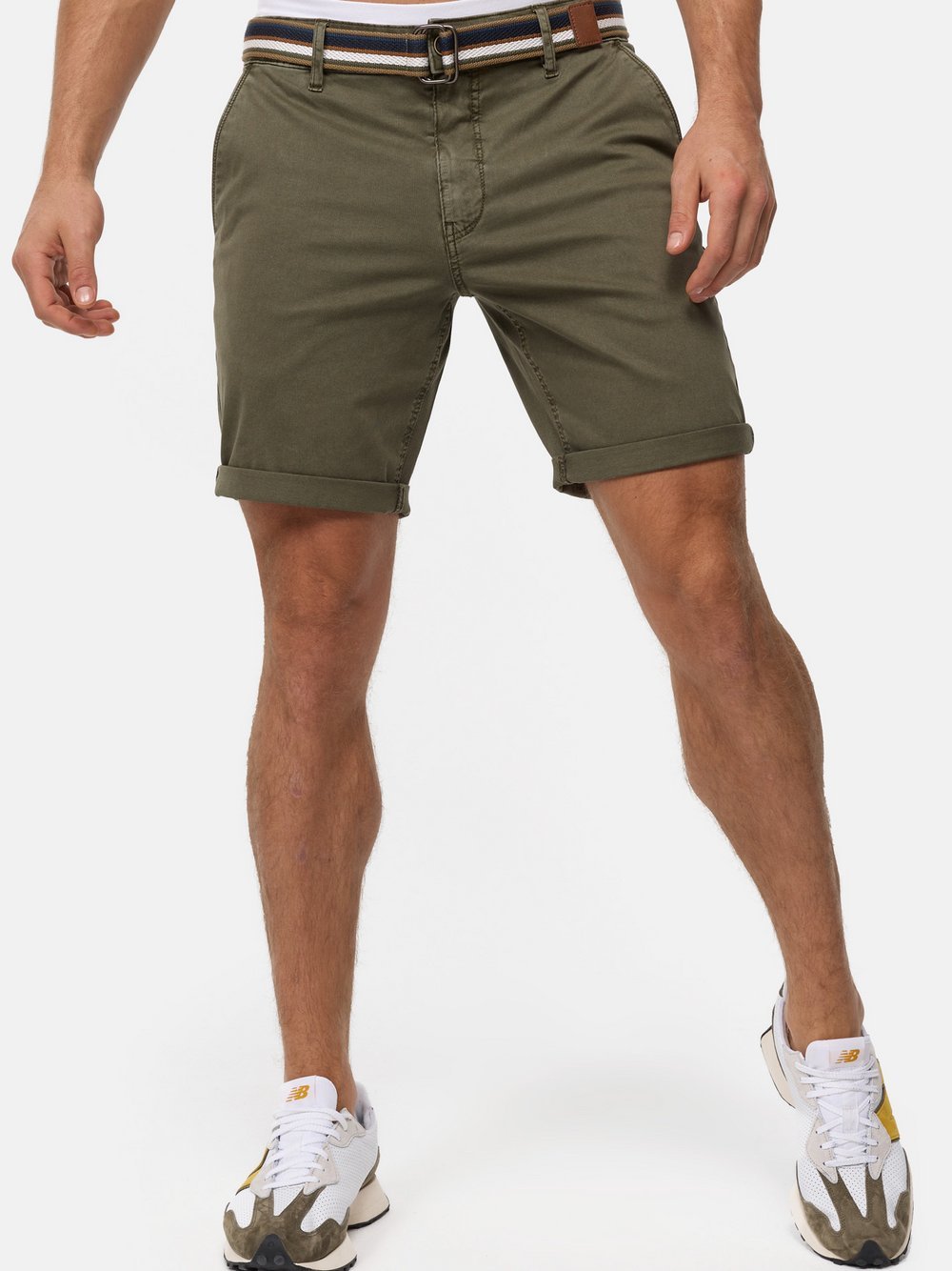 Indicode Shorts Chino Herren Baumwolle grün, XL