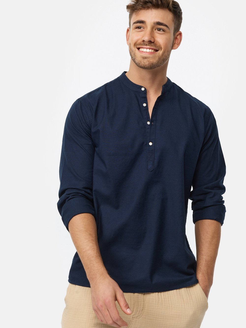 Indicode Hemd Langarm Herren Regular Fit Baumwolle blau, M