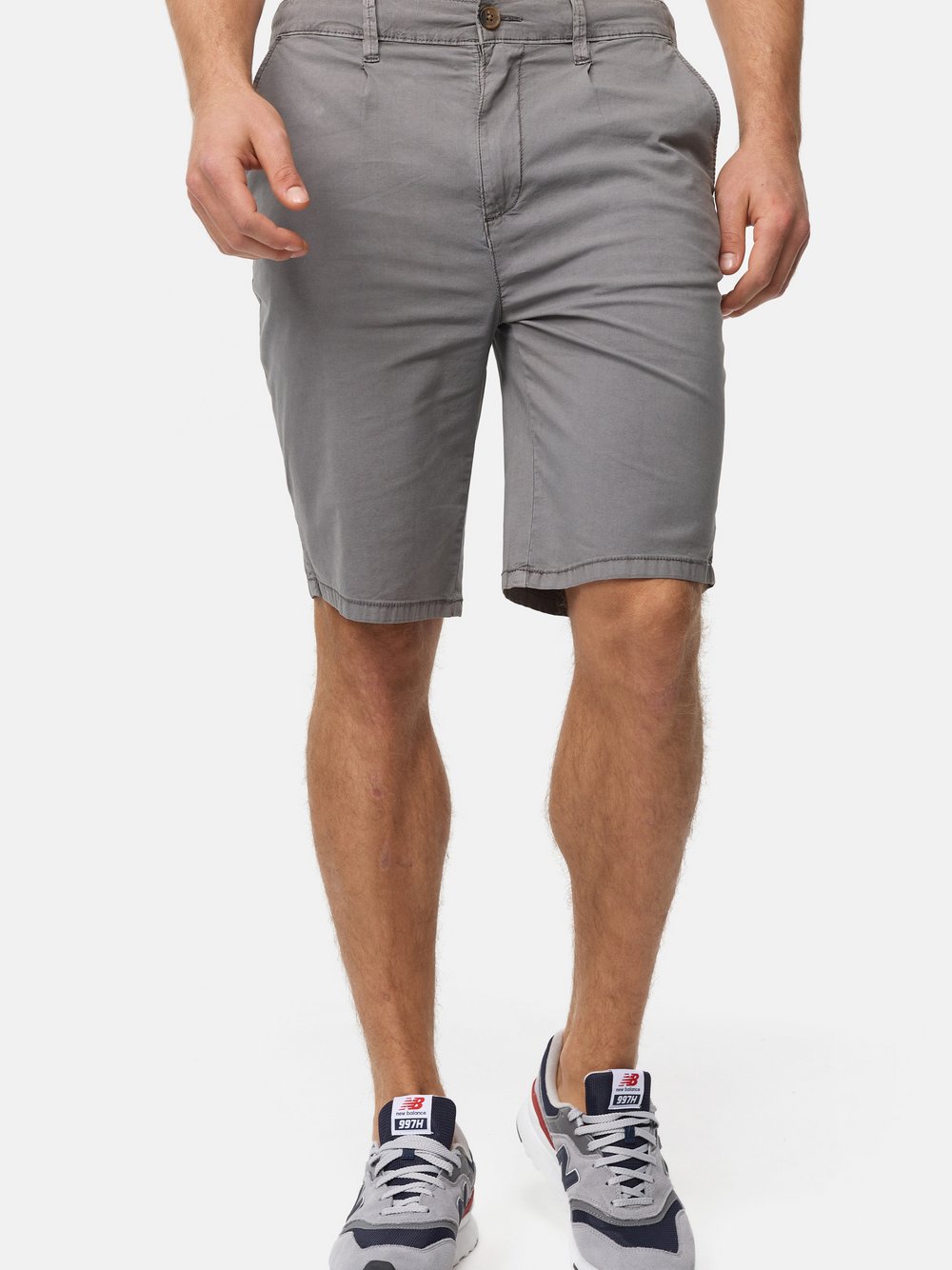 Indicode Shorts Chino Herren Baumwolle grau, L