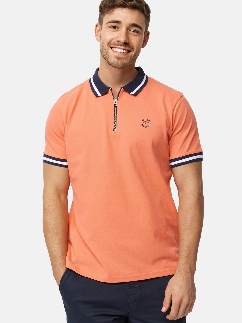 Indicode Poloshirt Herren Baumwolle orange, L