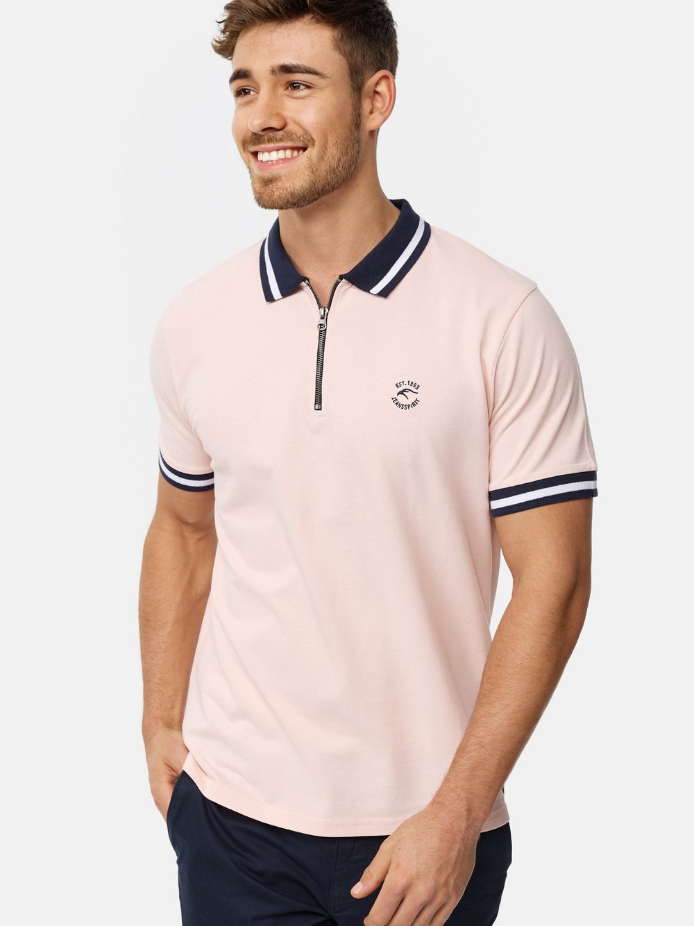 Indicode Poloshirt Herren Baumwolle rosa, L